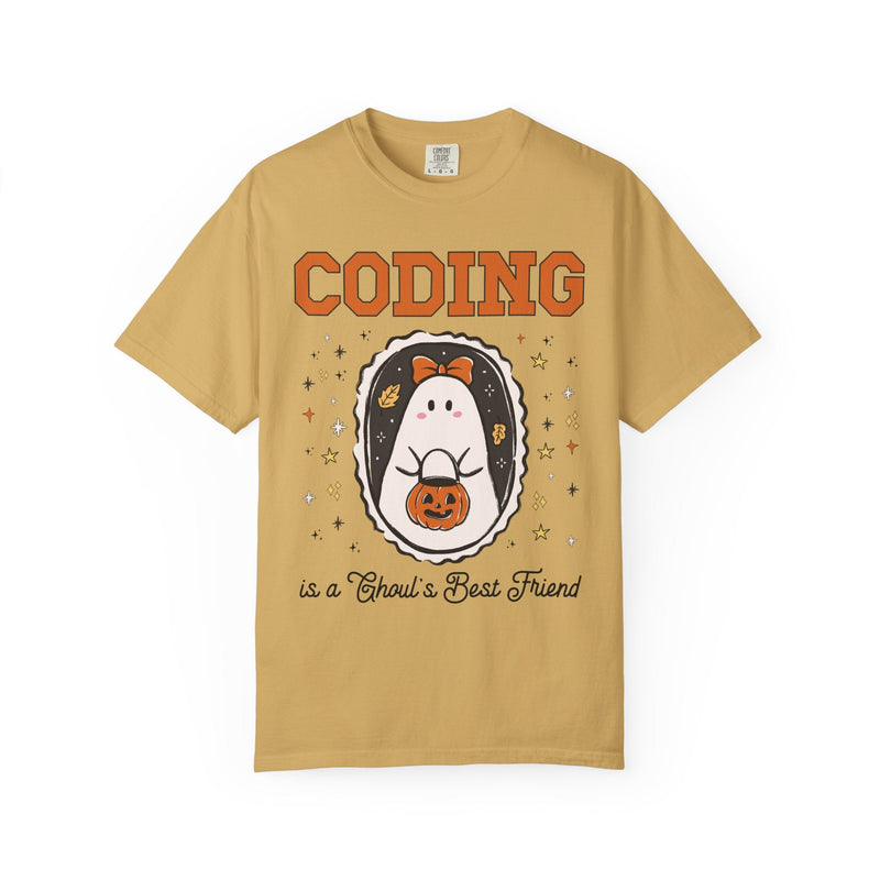 Computer Science Halloween Tee Shirt with Cute Ghost Wearing a Bow, Funny Saying Women in STEM T-Shirt for Programmer, Software Engineer Tee - Opal and June
