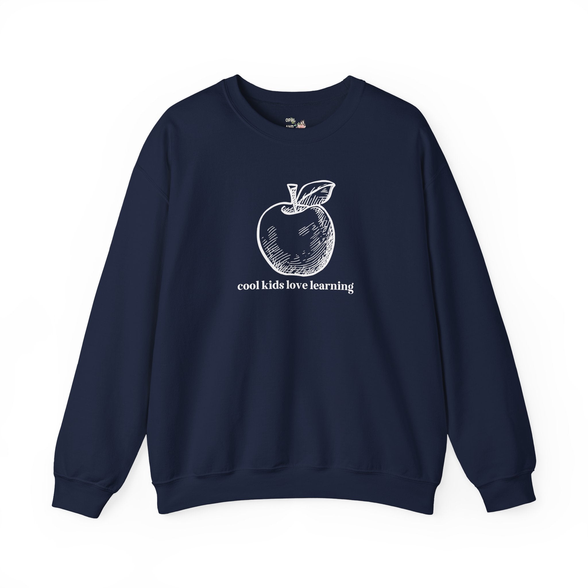 Cool Kids Love Learning: Funny Teacher Sweatshirt, Elementary Education Major or Second Grade Teacher, Silly Goblincore Teaching Major Gift - Opal and June