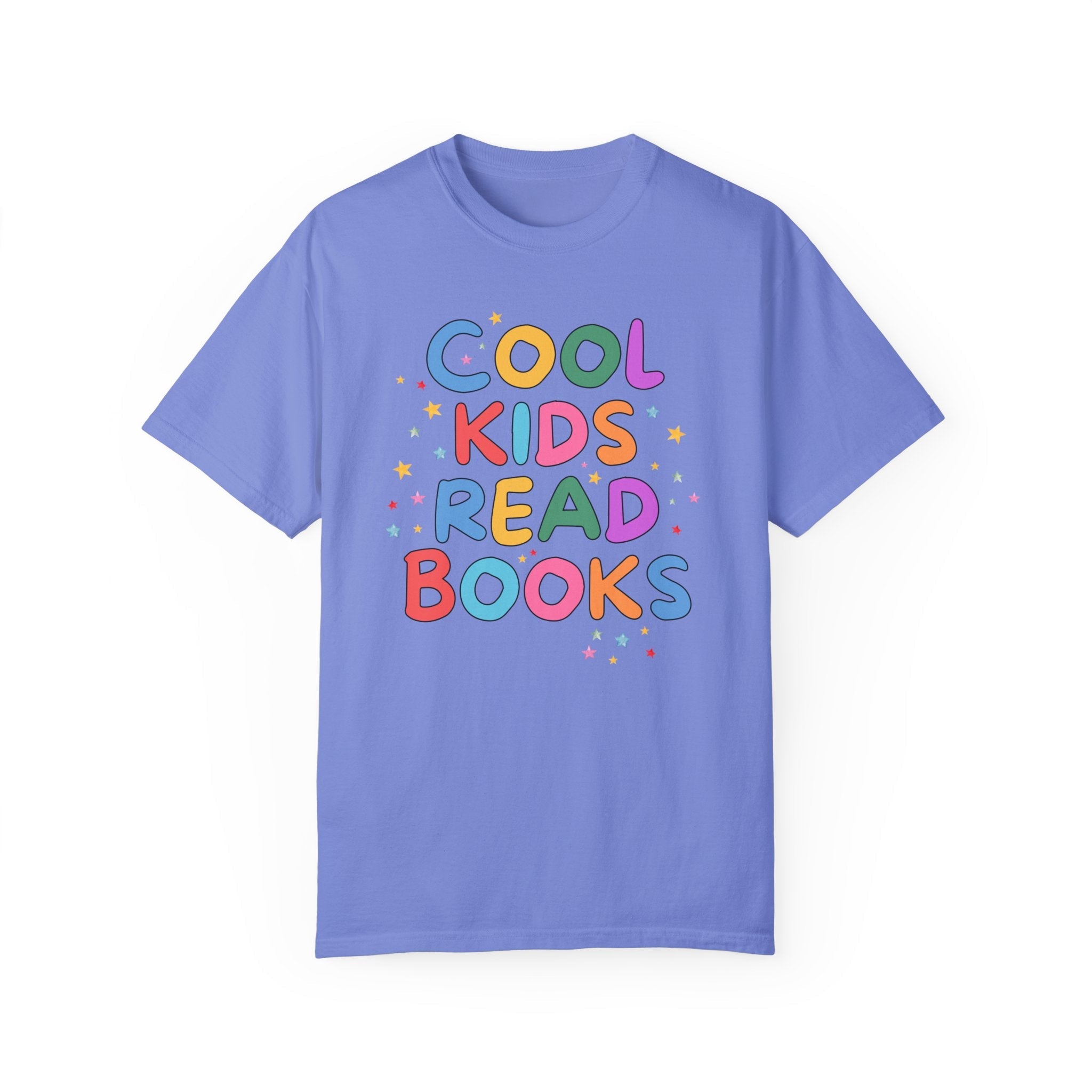 Printify Cool Kids Read Books Tee FLO Blue 4XL