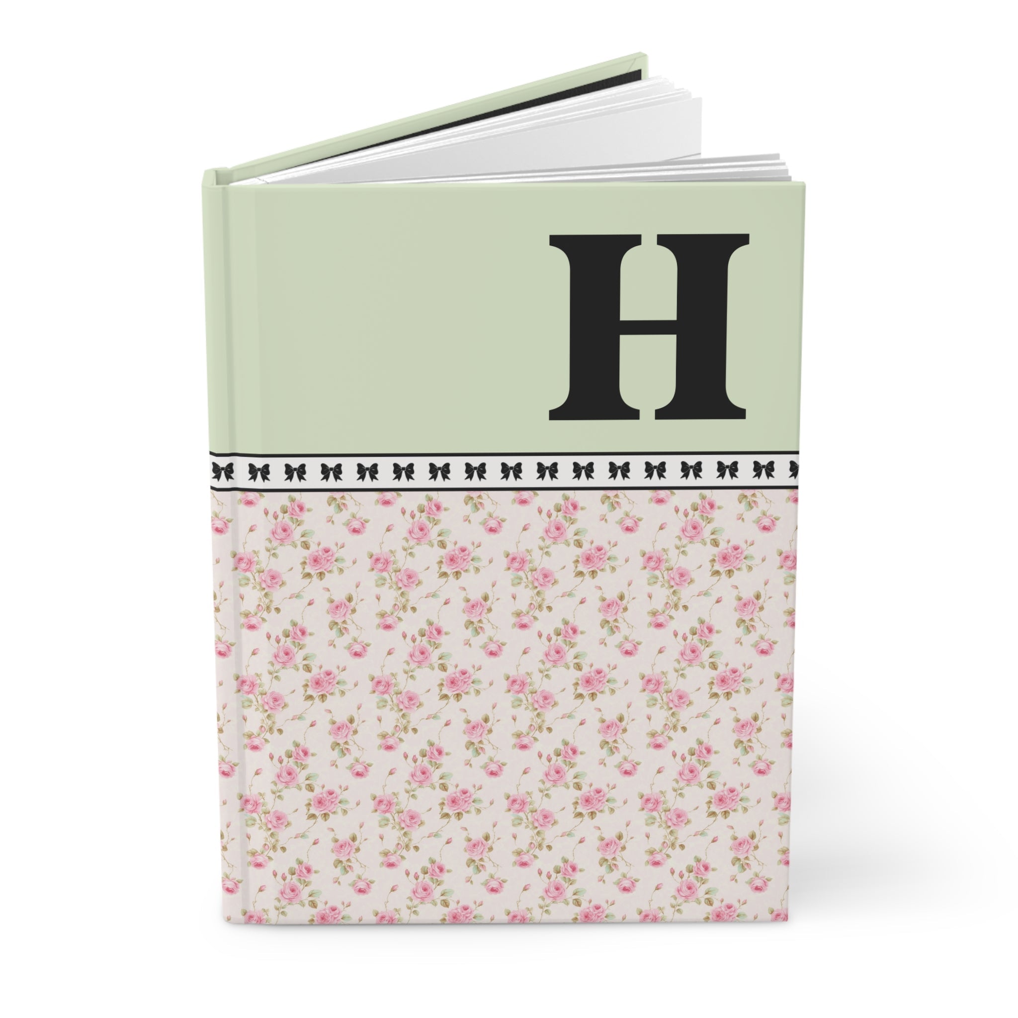 Copy of Pink Floral Notebook with Initial and Bows: G - Opal and June