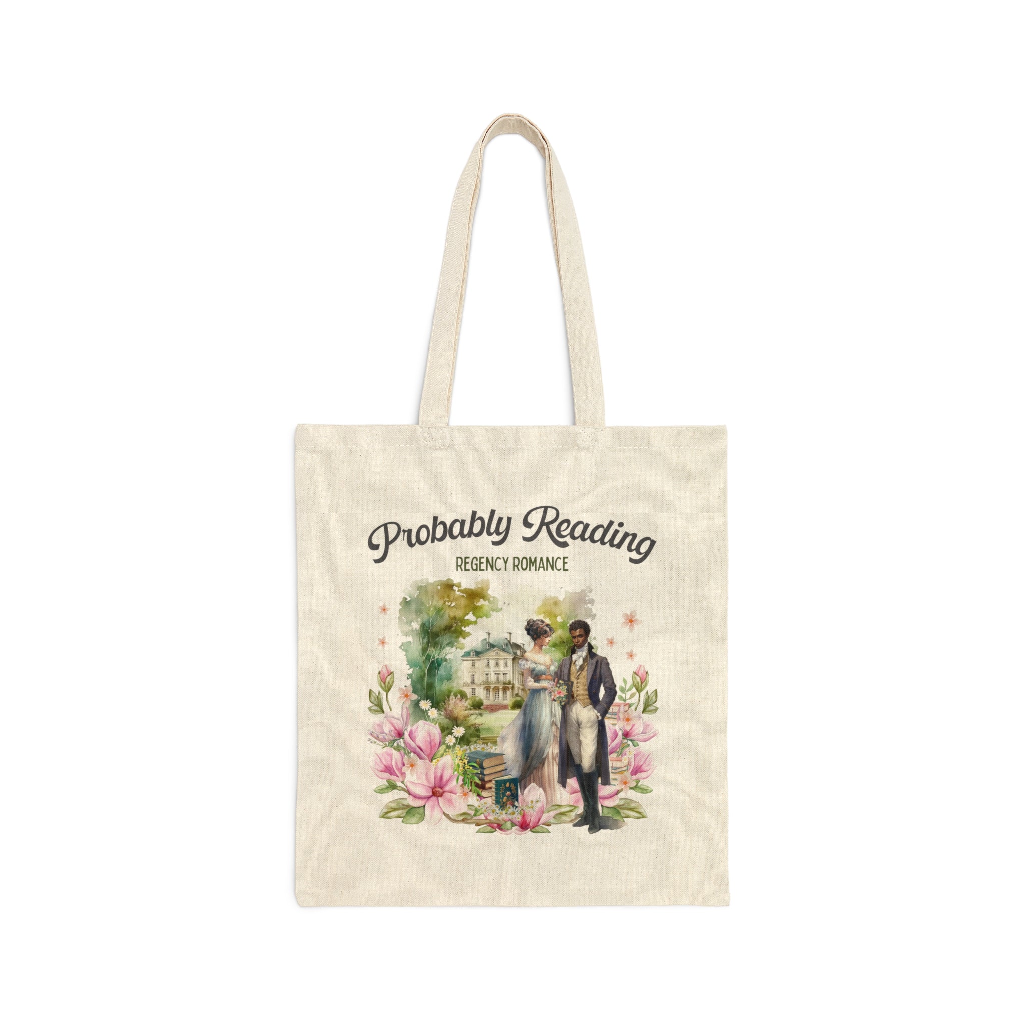 Copy of Whimsigoth Regency Romance Tote Bag: Book Lover Tote Bag with Cottagecore Flowers - Opal and June