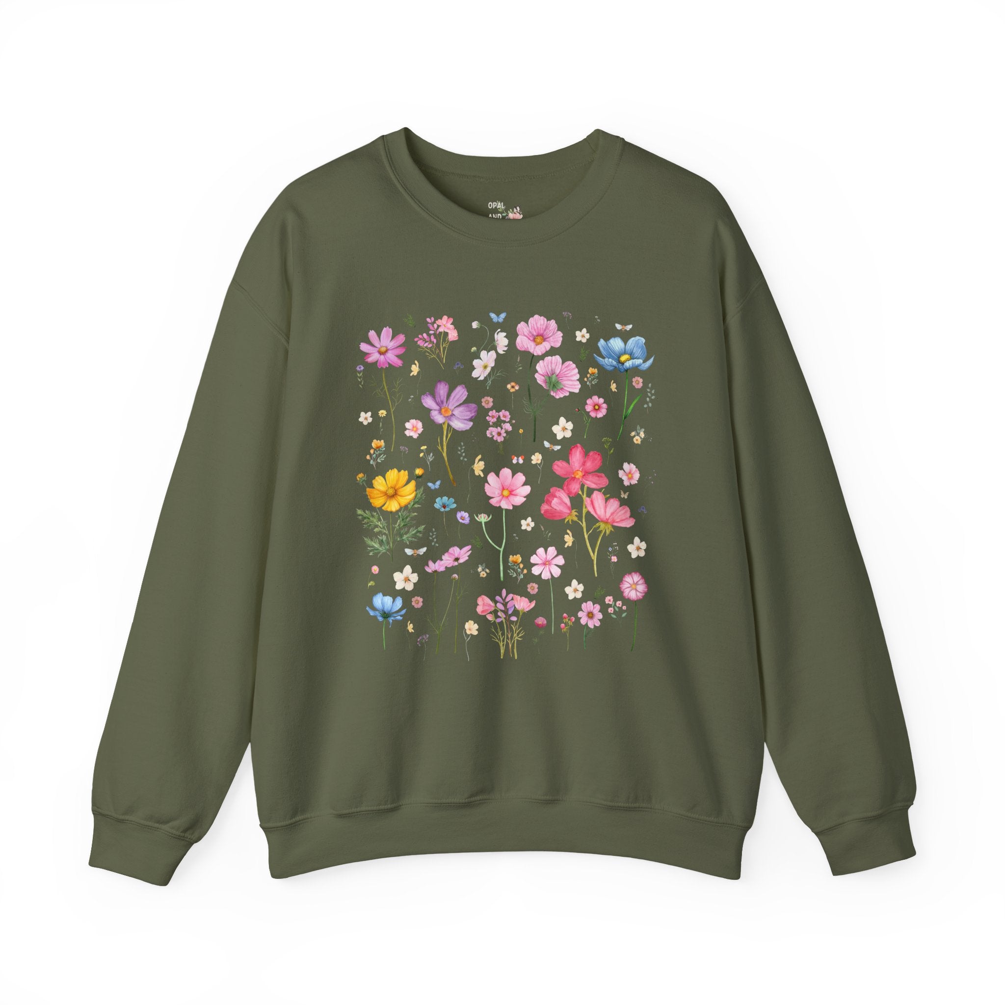 Cosmos Flower Sweatshirt, Mom Who Loves Flowers, October Birth Month Gift for Mother's Day, Cute Birthday Present for Daughter who Gardens - Opal and June