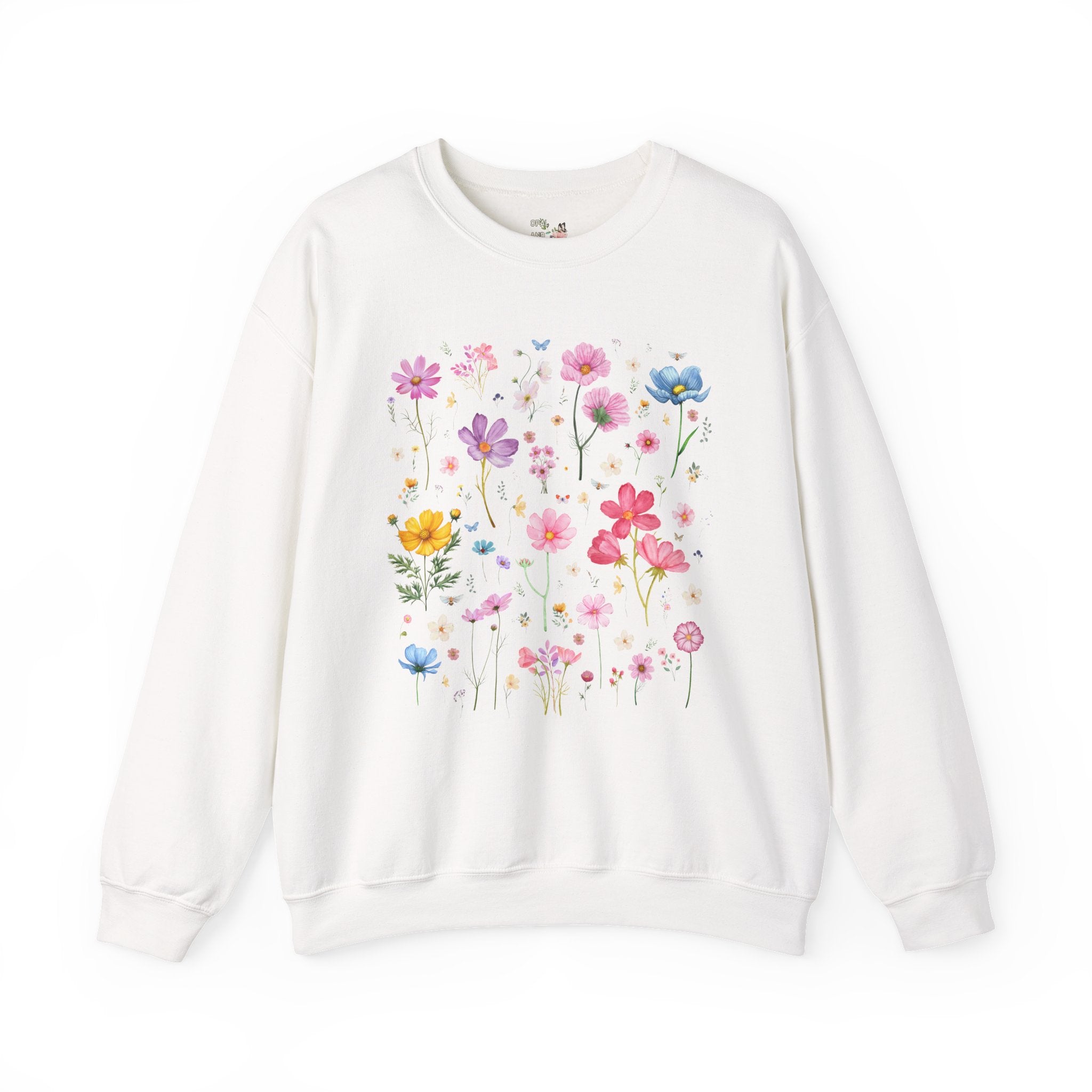 Cosmos Flower Sweatshirt, Mom Who Loves Flowers, October Birth Month Gift for Mother's Day, Cute Birthday Present for Daughter who Gardens - Opal and June
