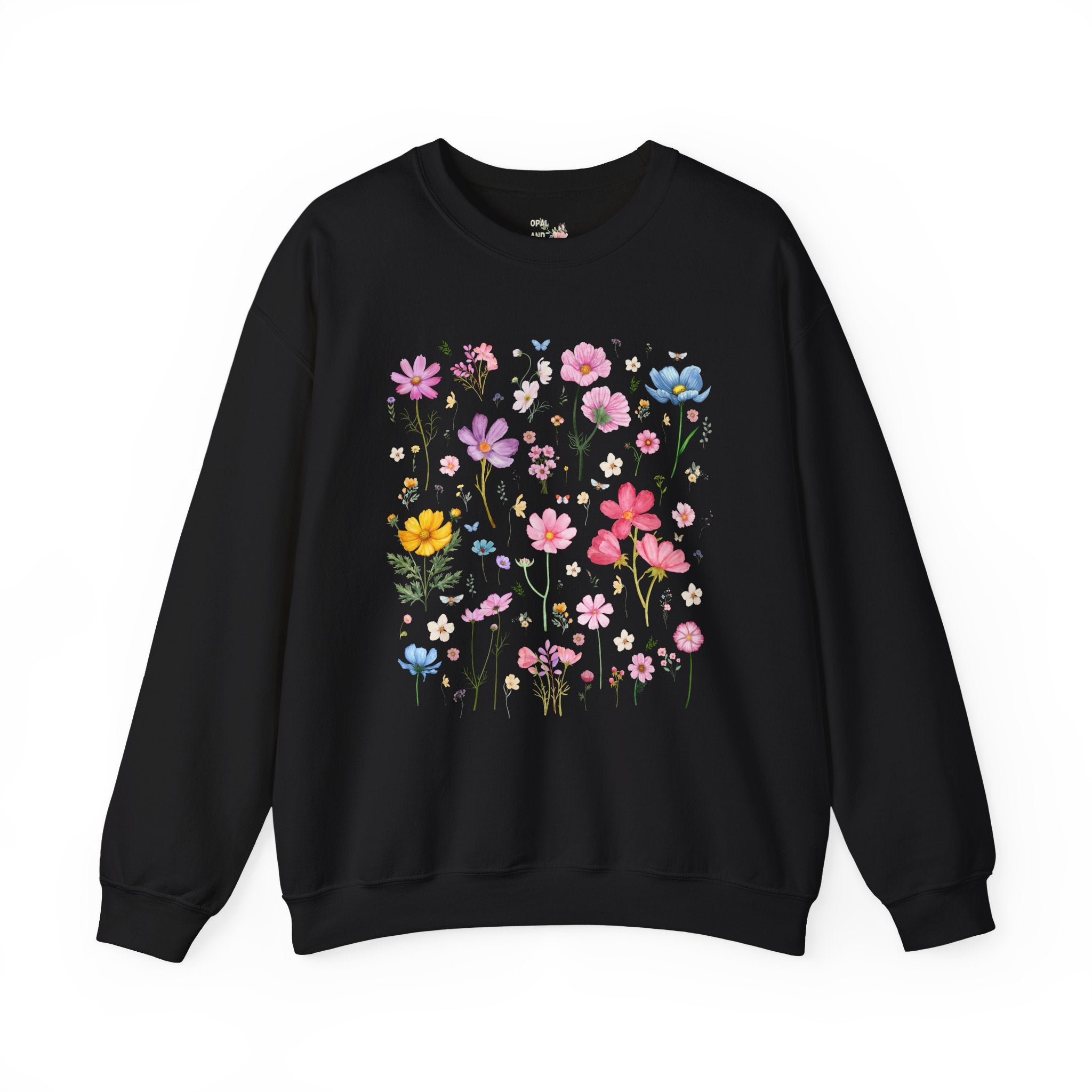 Cosmos Flower Sweatshirt, Mom Who Loves Flowers, October Birth Month Gift for Mother's Day, Cute Birthday Present for Daughter who Gardens - Opal and June