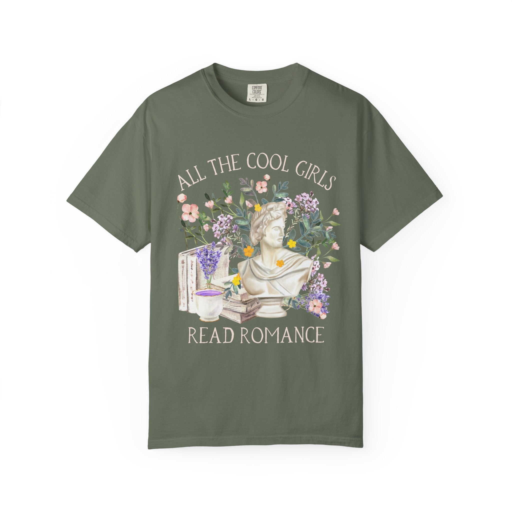 Cottagecore Bookish Shirt for Floral Maximalist: Cool Girls Read Romance | Vintage Botanical Tee for Romance Reader, Gift for Librarian - Opal and June