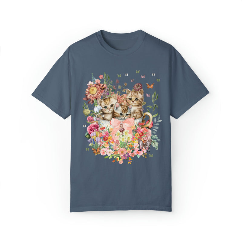 Cottagecore Cat Shirt for Cat Mom: Funny Watercolor Kittens in Cup - Opal and June
