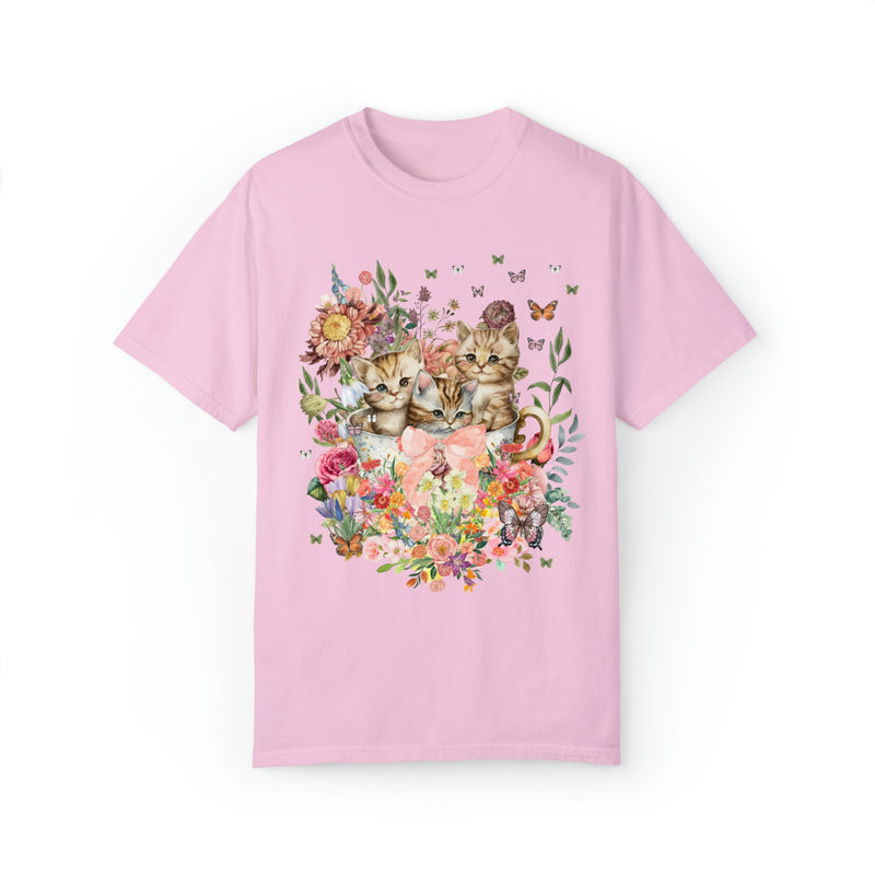 Cottagecore Cat Shirt for Cat Mom: Funny Watercolor Kittens in Cup - Opal and June