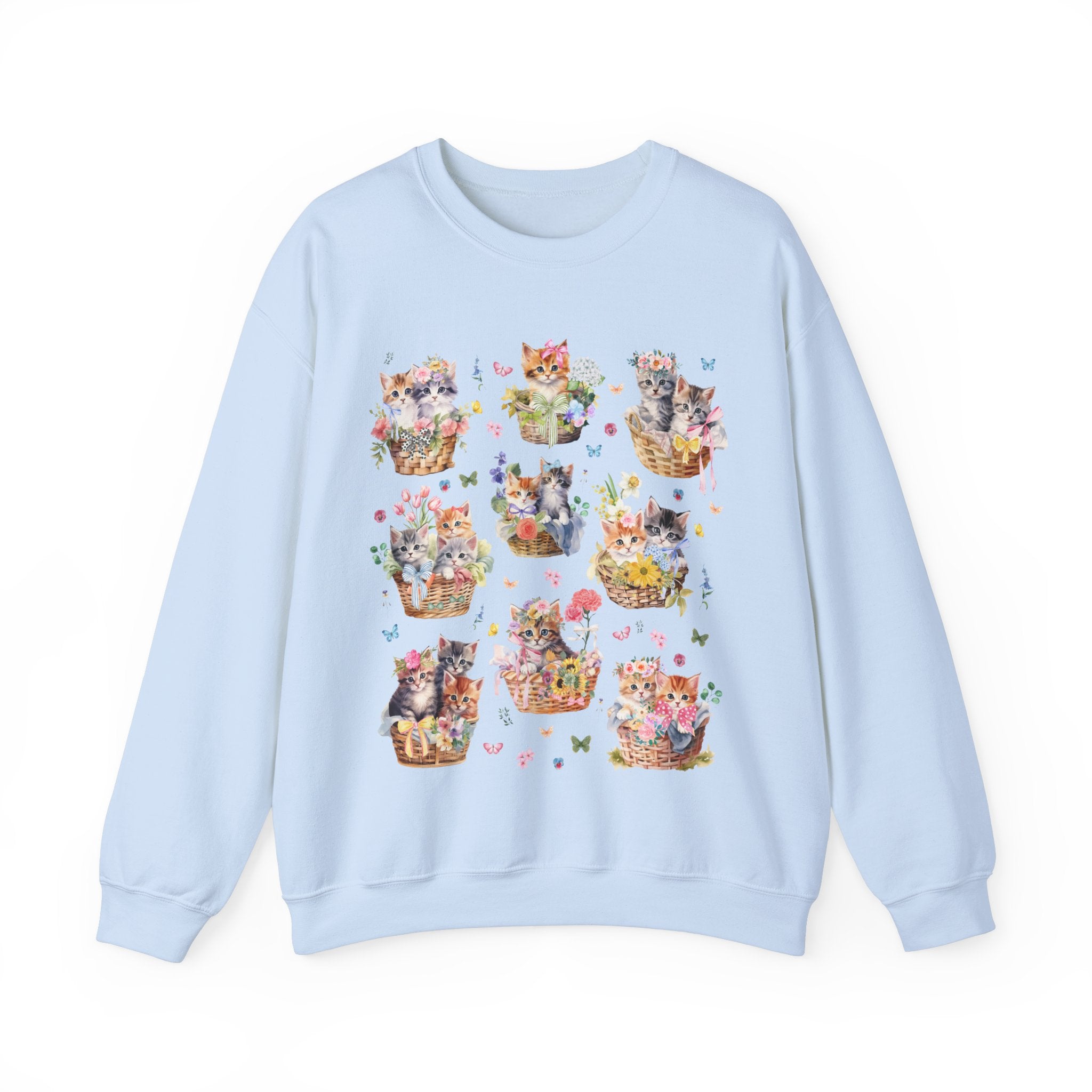 Cottagecore Cat Sweatshirt with 90s Retro Indie Sleaze Aesthetic | Colorful and Kitschy Whimsigoth Shirt for Cat Mom or Cat Dad, Cat Lover - Opal and June