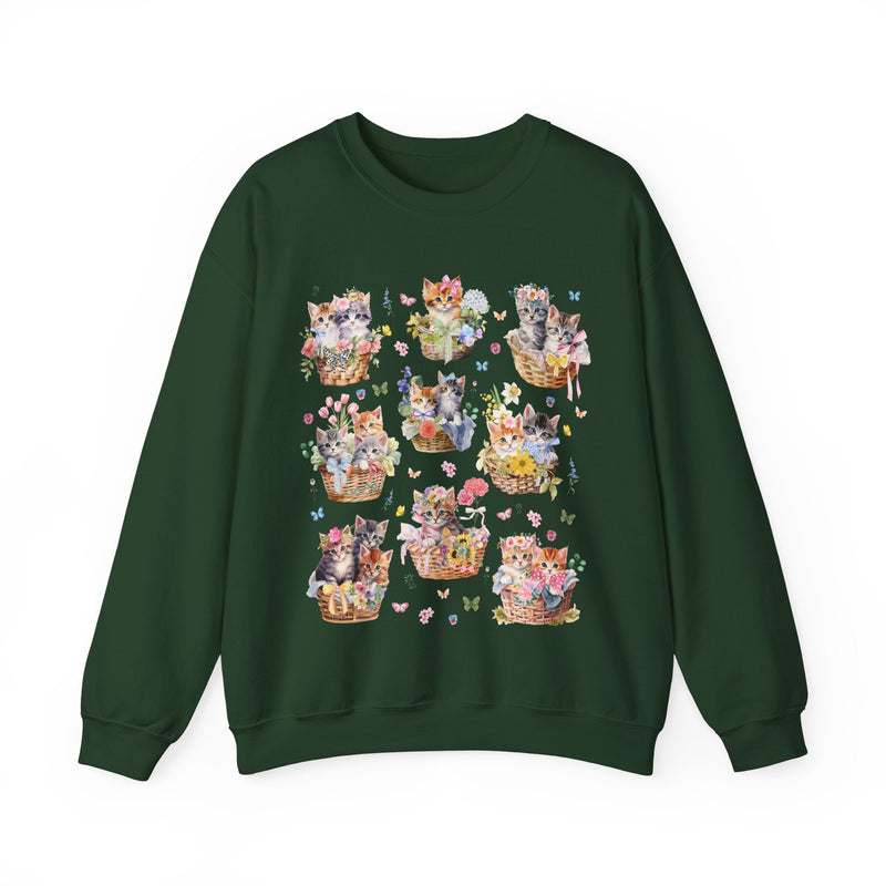 Cottagecore Cat Sweatshirt with 90s Retro Indie Sleaze Aesthetic | Colorful and Kitschy Whimsigoth Shirt for Cat Mom or Cat Dad, Cat Lover - Opal and June