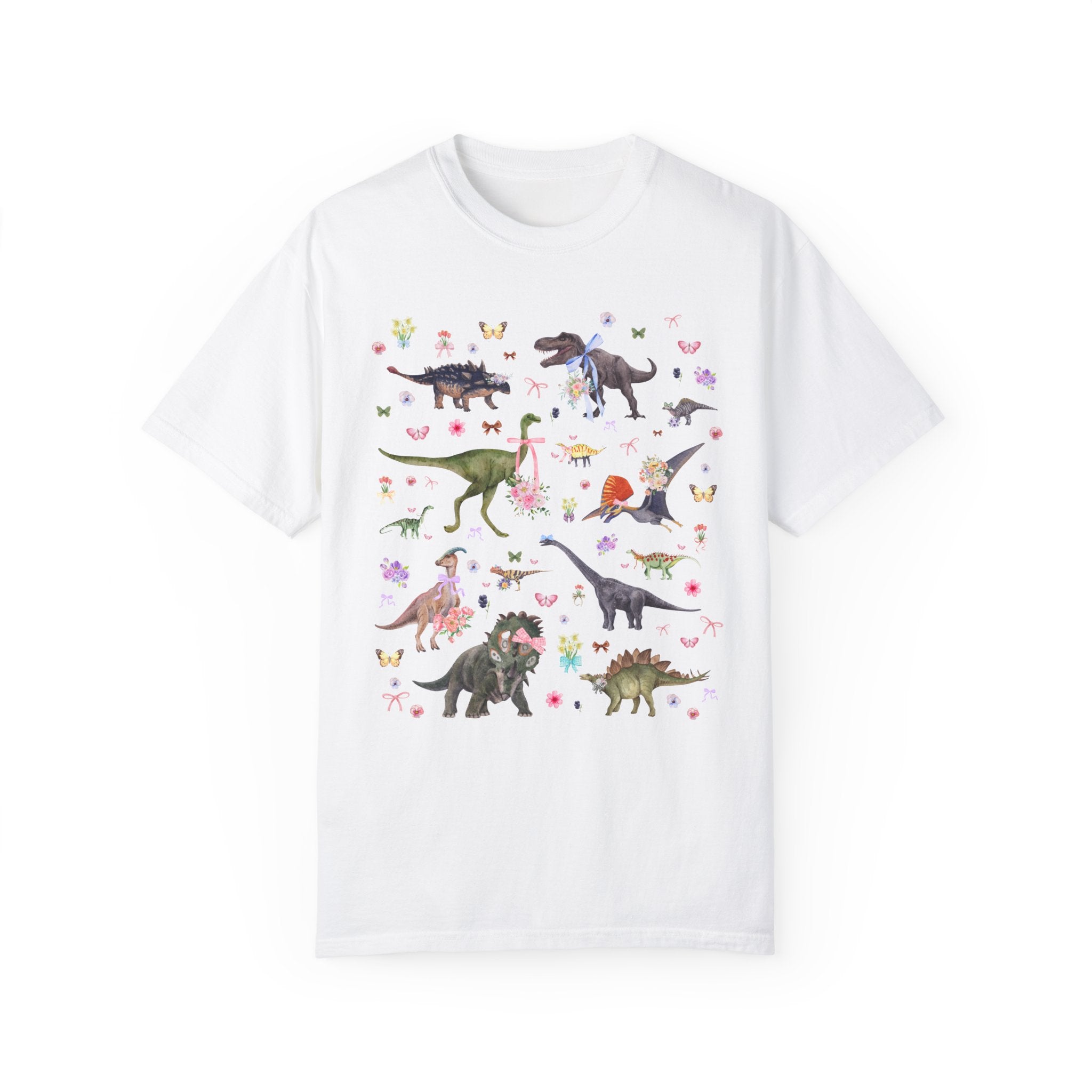 Cottagecore Dinosaur Bow Tee - Opal and June