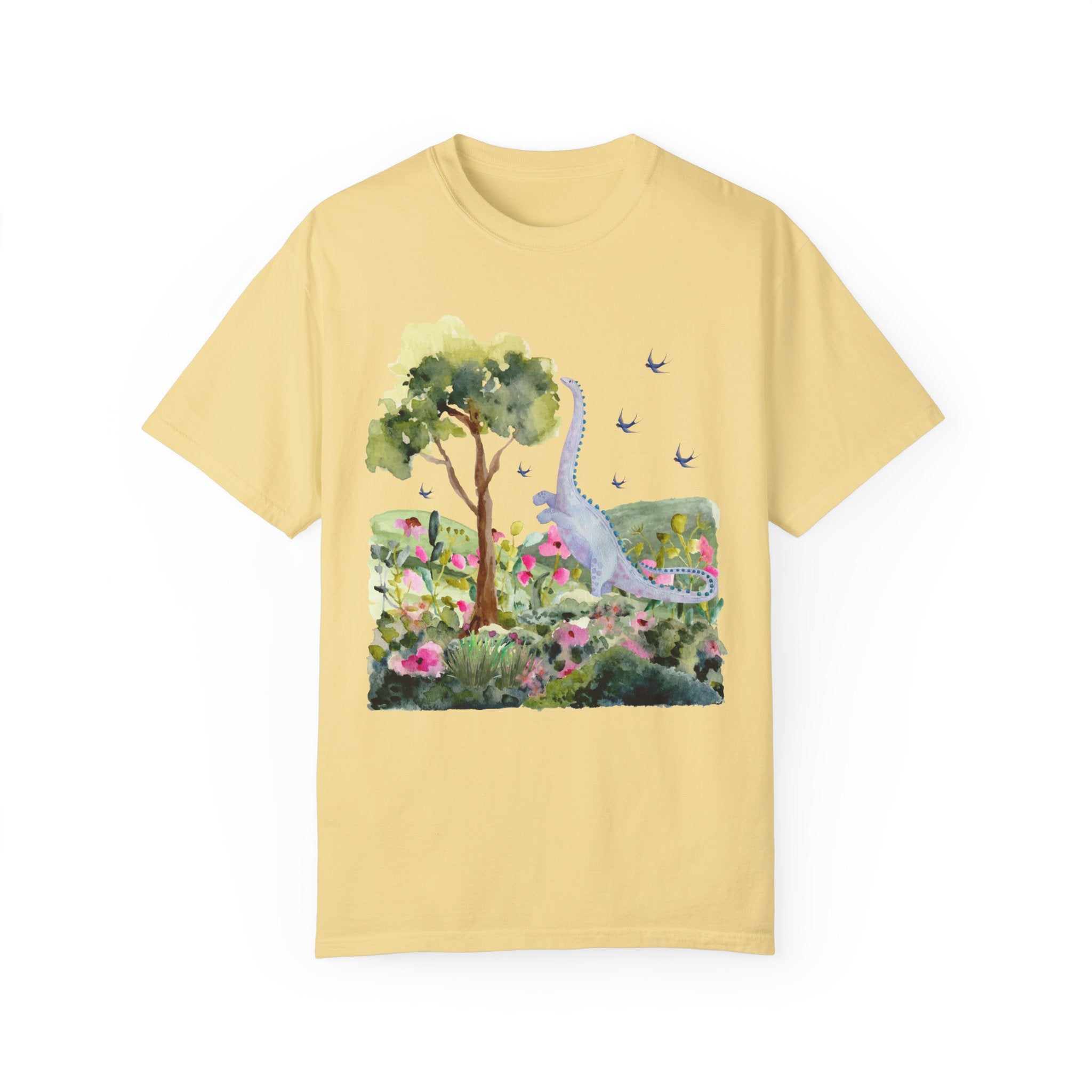 Cottagecore Dinosaur Tee Shirt: Brontosaurus - Opal and June