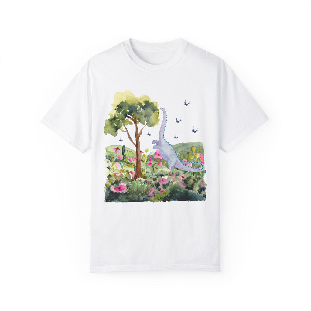 Cottagecore Dinosaur Tee Shirt: Brontosaurus - Opal and June