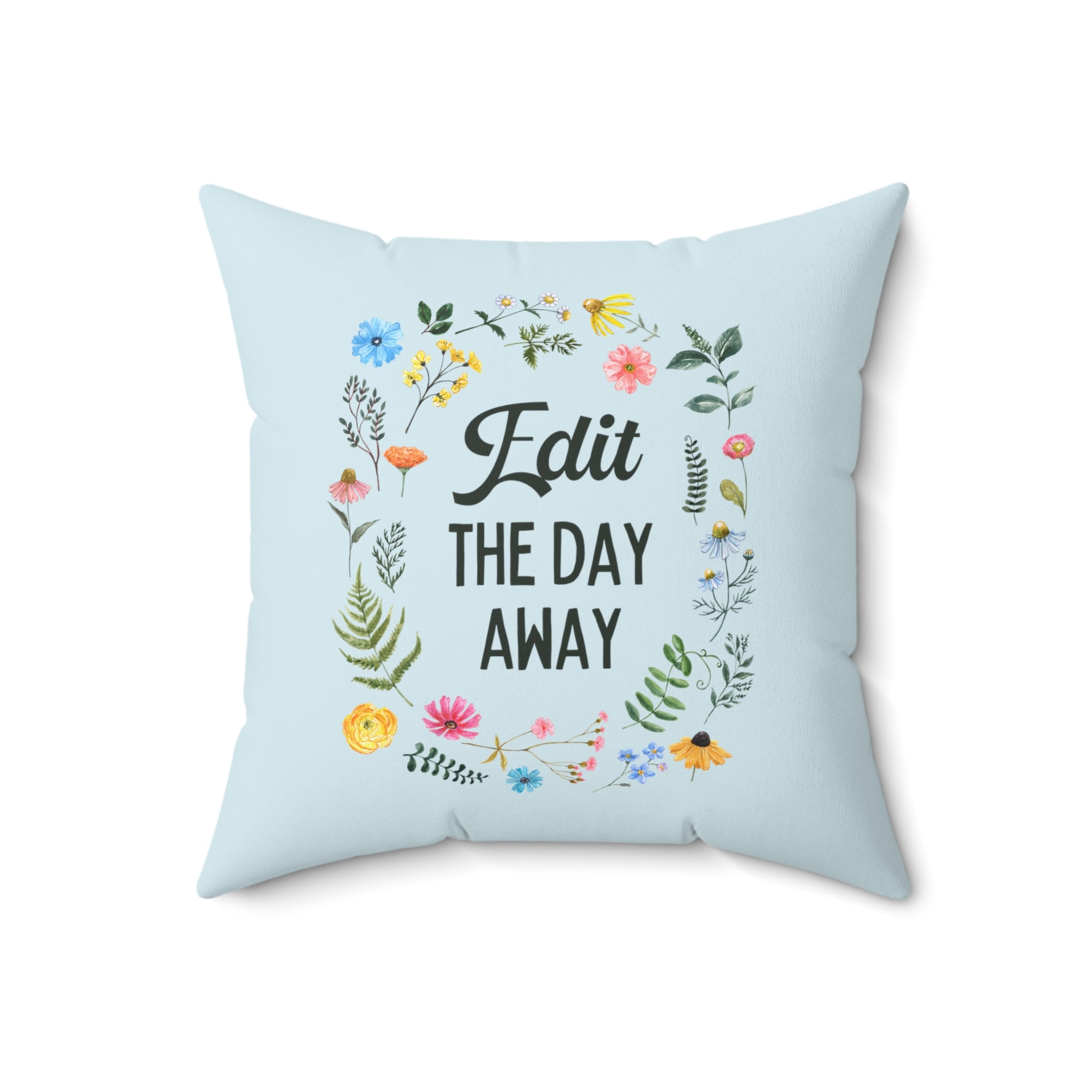 Cottagecore Editing Day Pillow: Floral Aesthetic Decor for Photographer - Opal and June