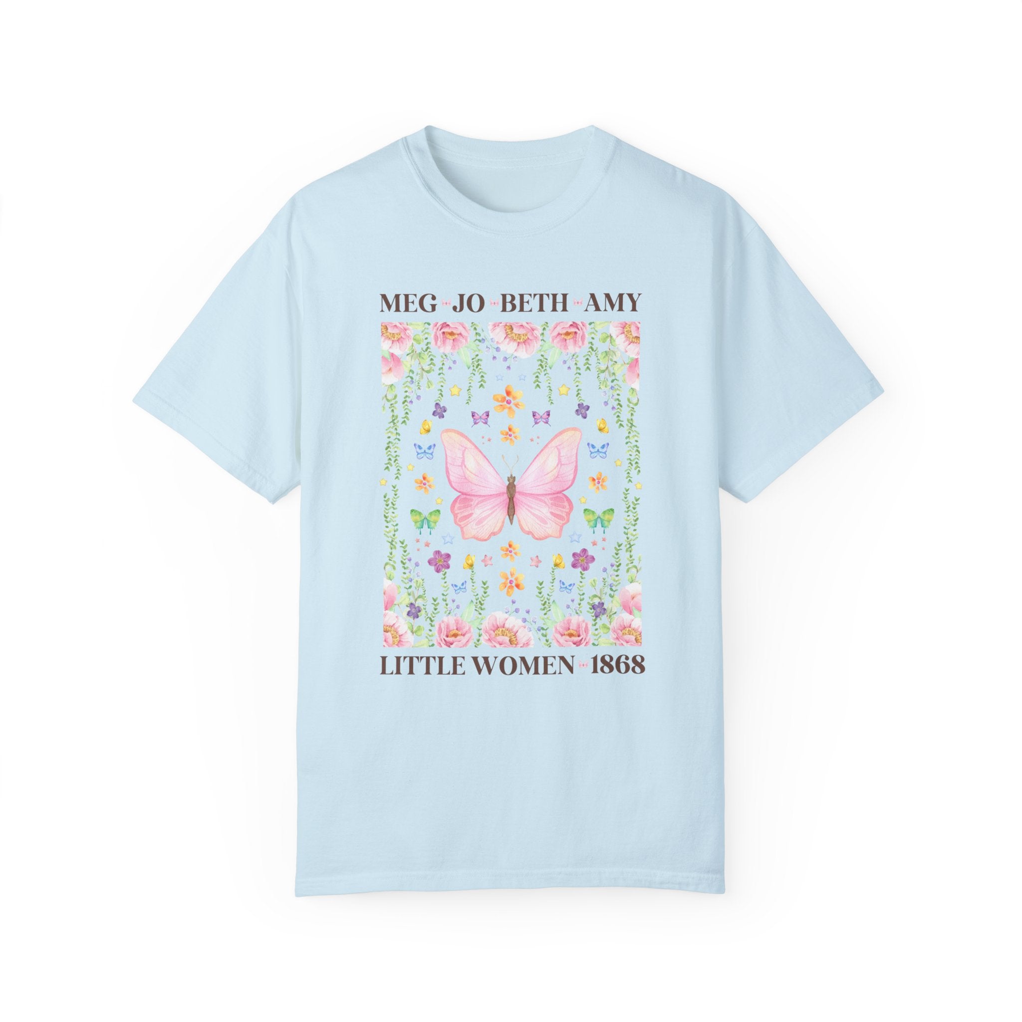 Cottagecore Little Women Tee Shirt for Friend Who Loves Classic Literature: Boho March Sisters Shirt for Book Lover, Bookish Butterfly Lover - Opal and June