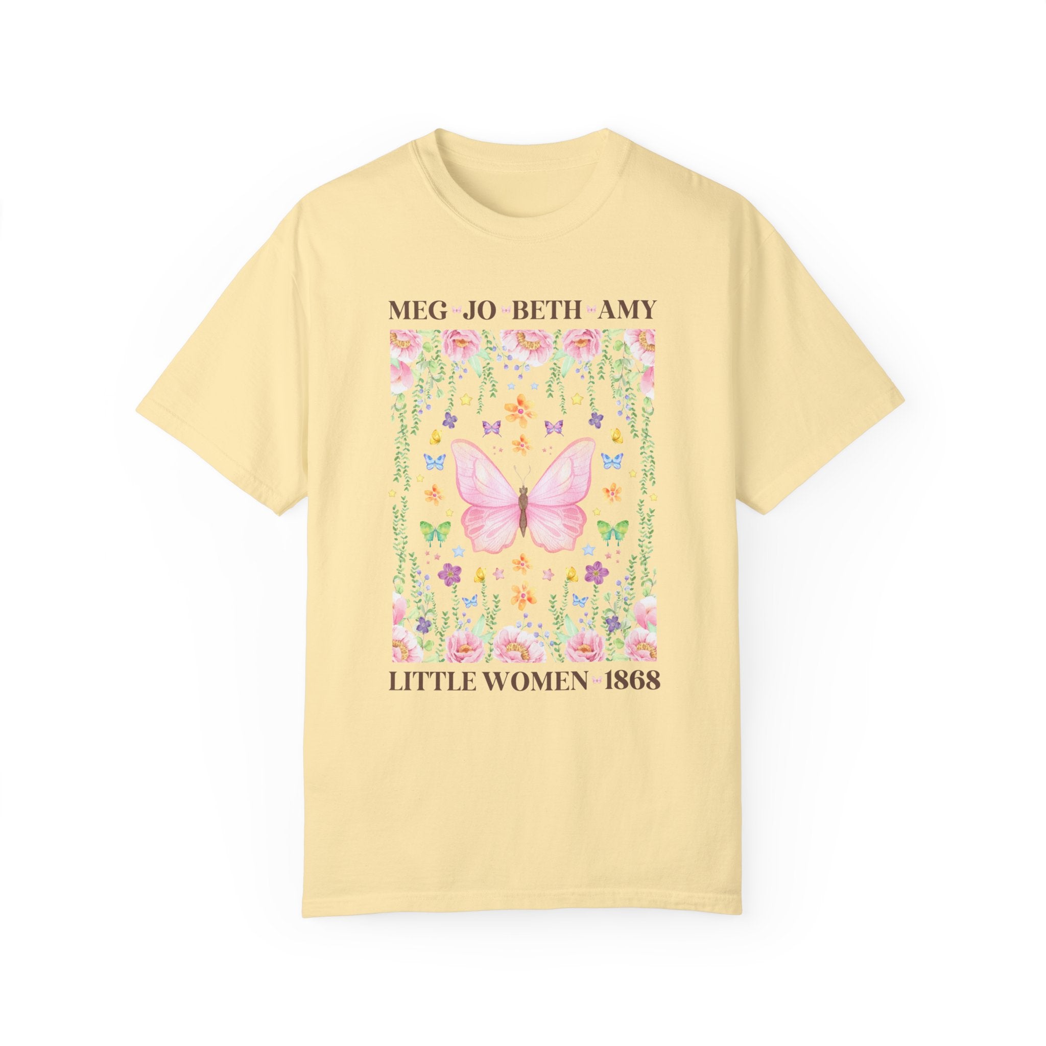 Cottagecore Little Women Tee Shirt for Friend Who Loves Classic Literature: Boho March Sisters Shirt for Book Lover, Bookish Butterfly Lover - Opal and June