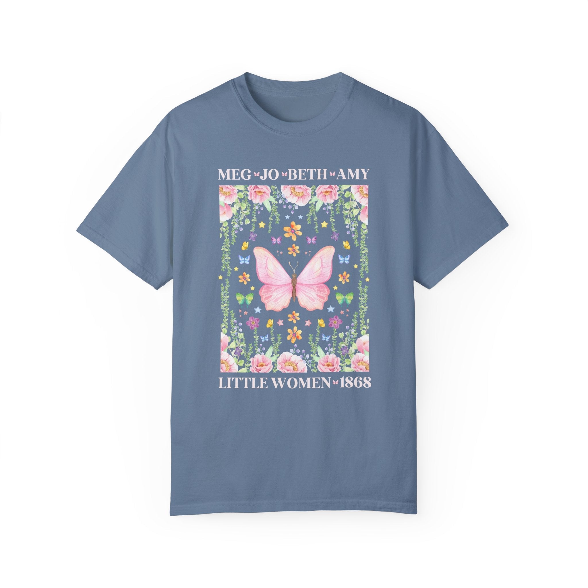 Cottagecore Little Women Tee Shirt for Friend Who Loves Classic Literature: Boho March Sisters Shirt for Book Lover, Bookish Butterfly Lover - Opal and June