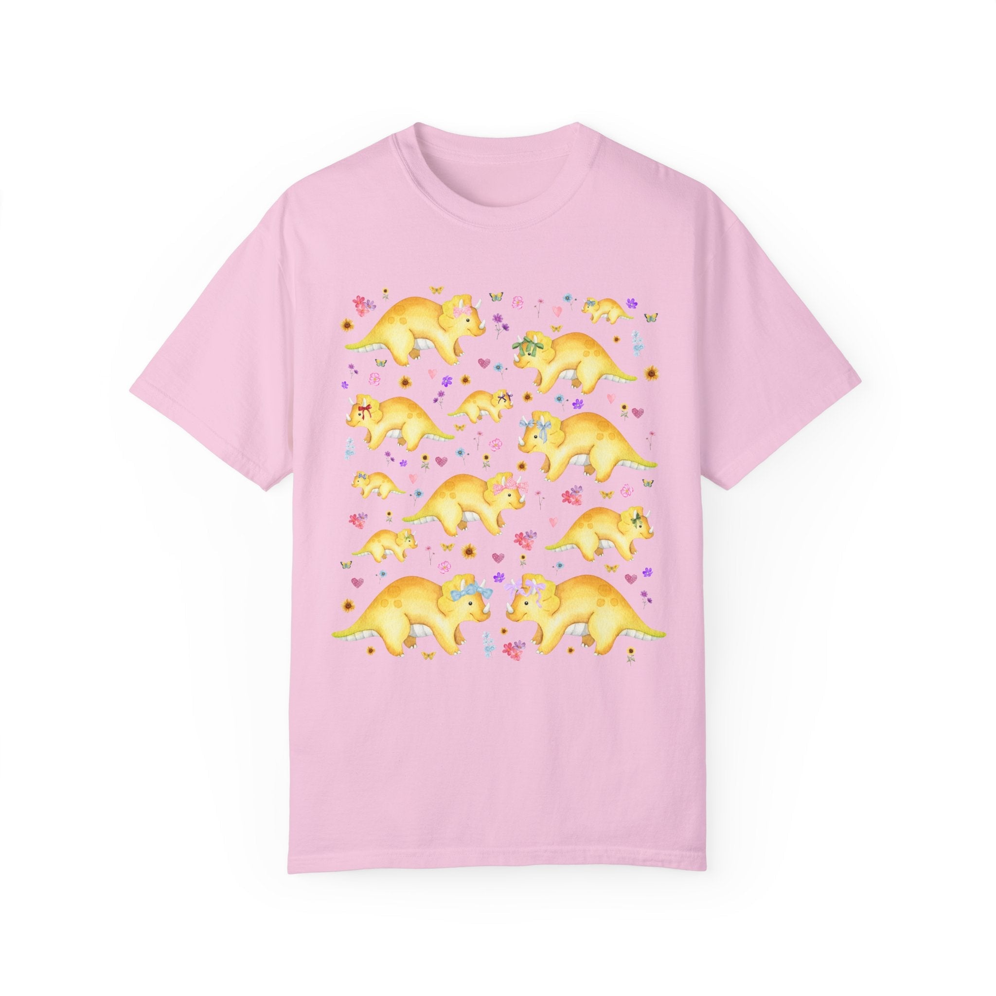 Cottagecore Sunflower Triceratops T-Shirt - Opal and June