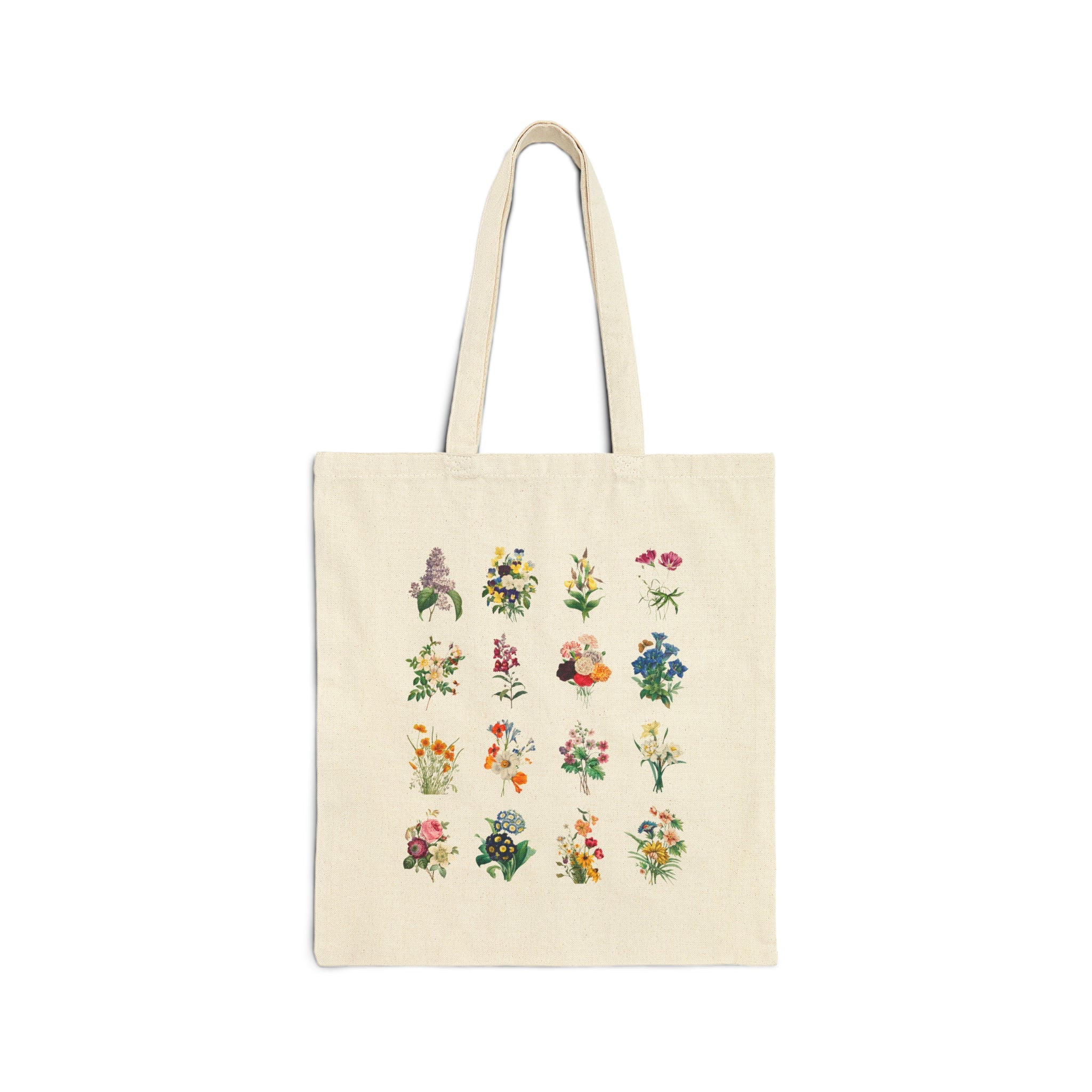 Cottagecore Tote Bag with Vintage Flowers Retro Flower Tote Opal and June