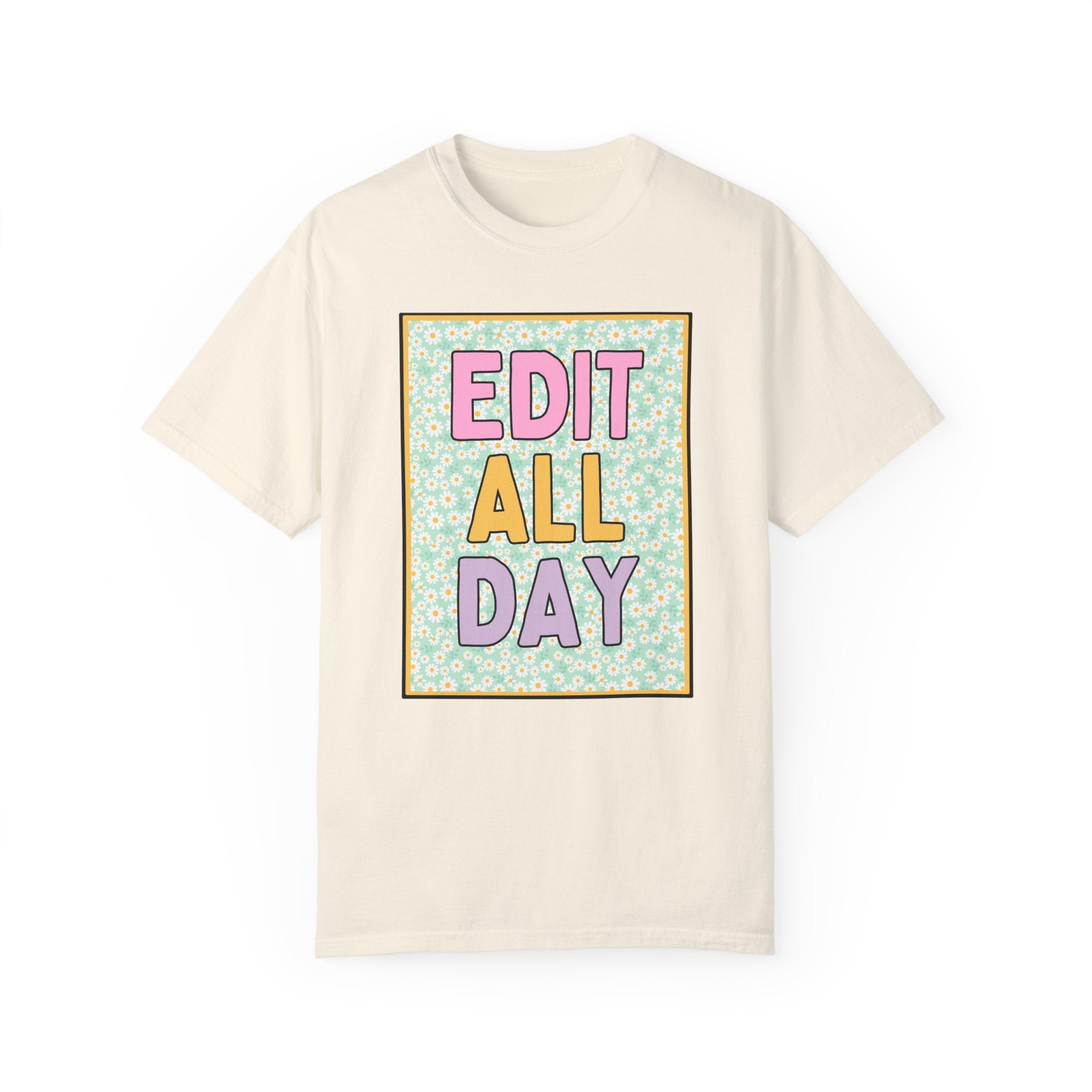 Cozy Floral Editing Day Sweatshirt for Wedding Photographer or Book Editor: Edit All Day | Cute Cottagecore Flower Shirt for Romance Writer - Opal and June