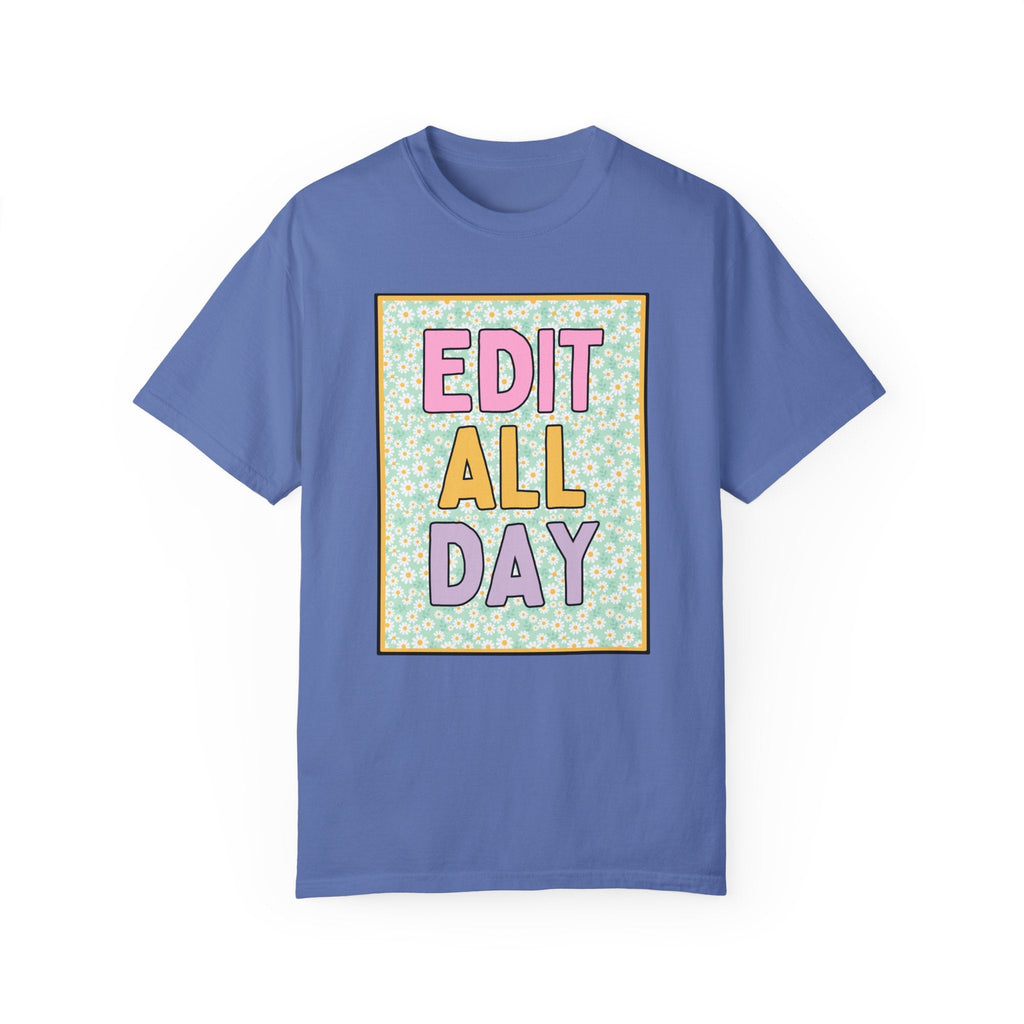Cozy Floral Editing Day Sweatshirt for Wedding Photographer or Book Editor: Edit All Day | Cute Cottagecore Flower Shirt for Romance Writer - Opal and June