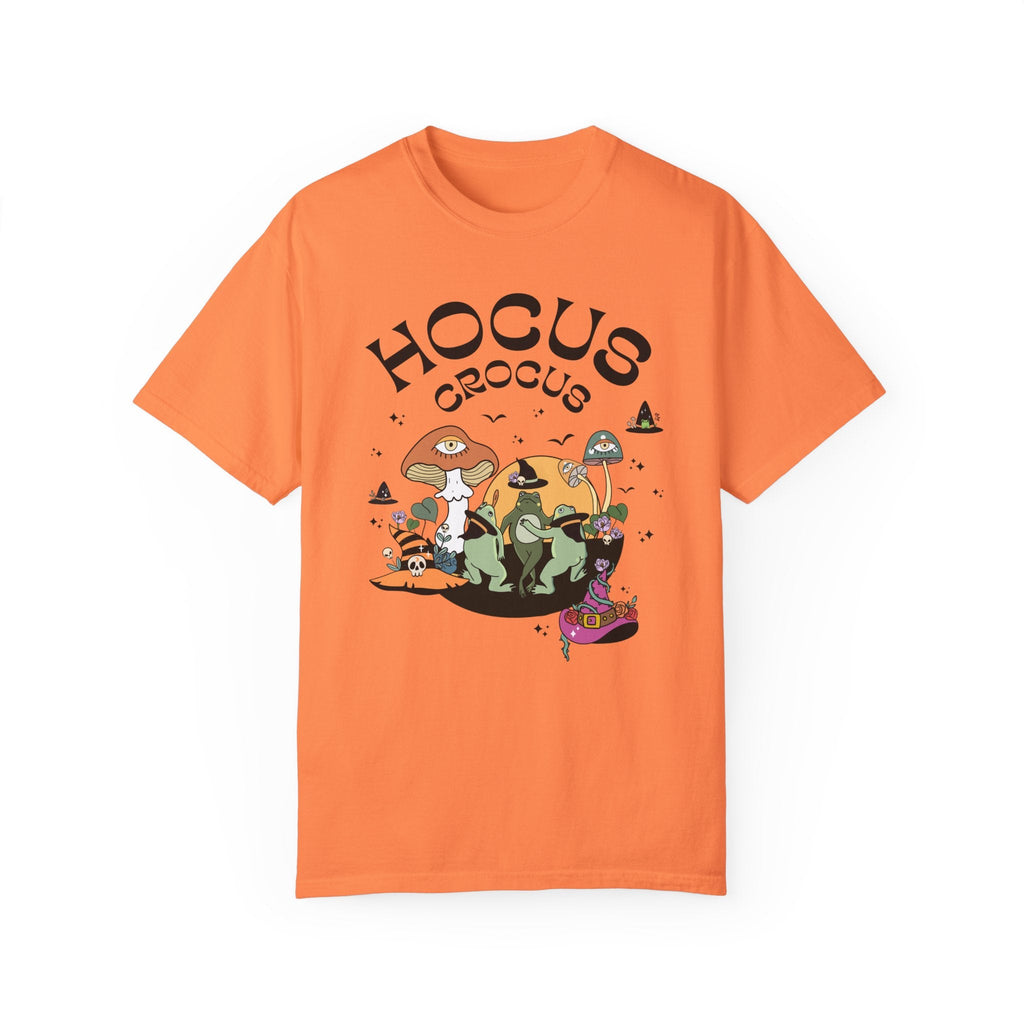 Cozy Halloween Frog Shirt for Garden Lover with Witchy Vibe: Hocus Crocus, Funny Gardening Tee with Frogs for Halloween, Whimsigoth Mushroom - Opal and June