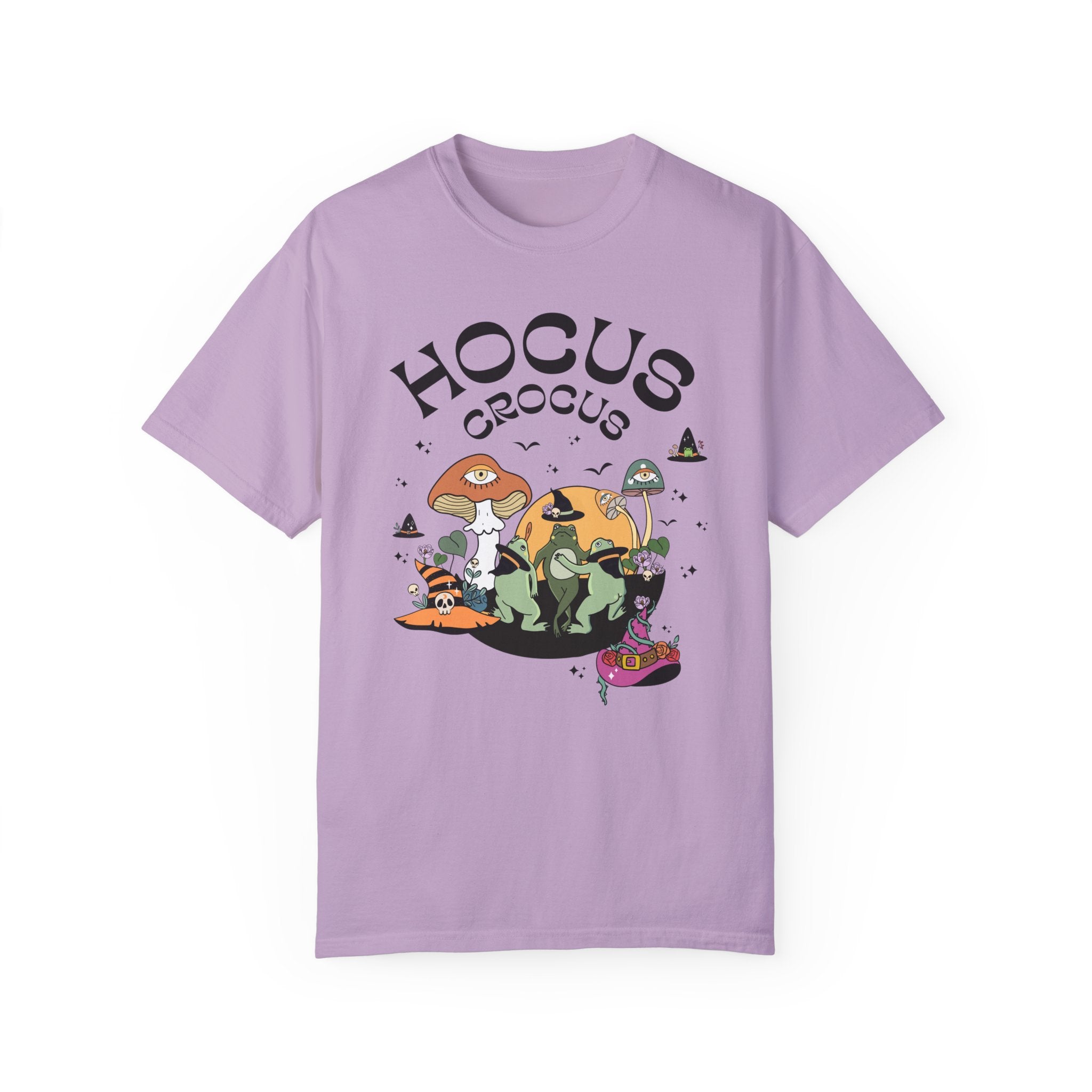 Cozy Halloween Frog Shirt for Garden Lover with Witchy Vibe: Hocus Crocus, Funny Gardening Tee with Frogs for Halloween, Whimsigoth Mushroom - Opal and June
