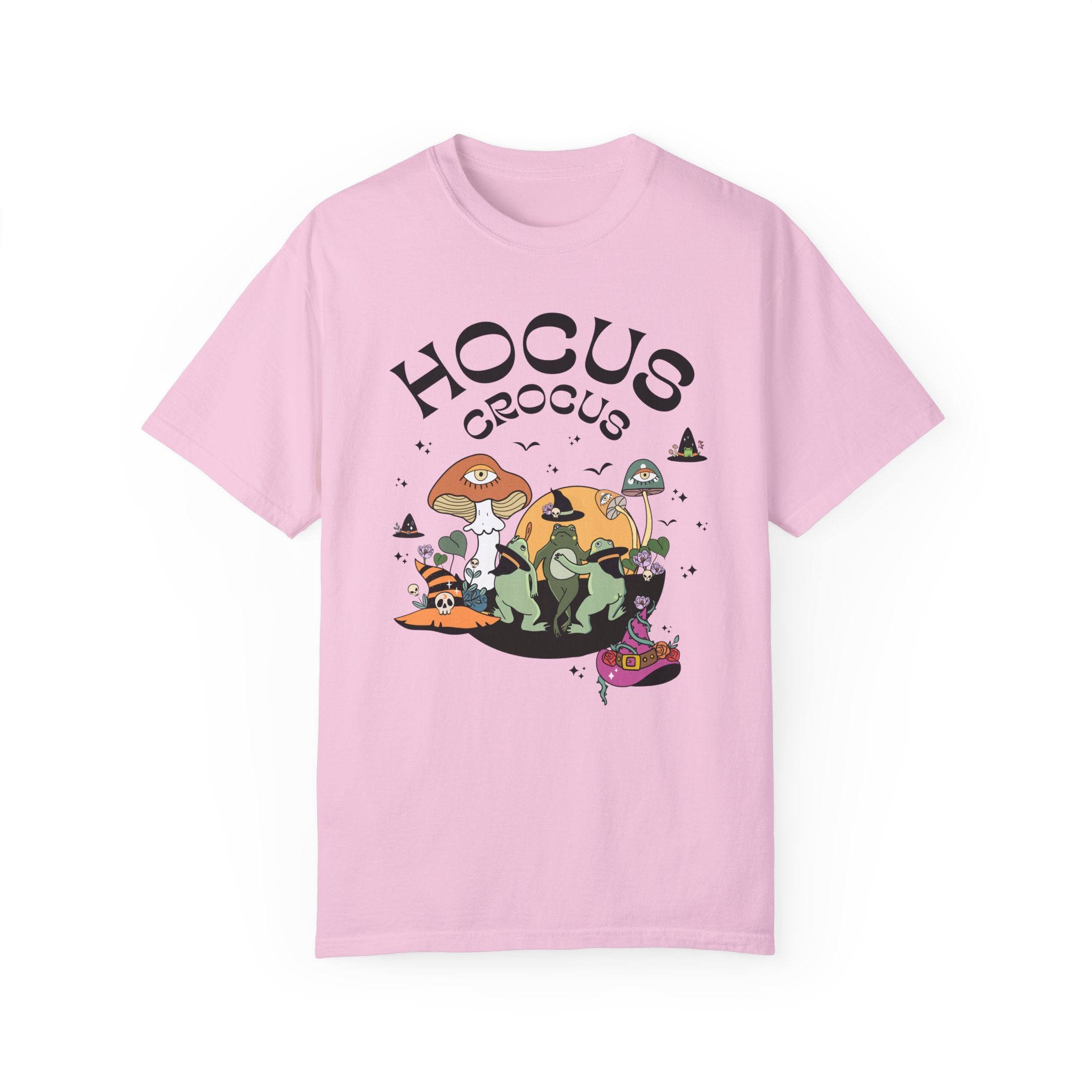 Cozy Halloween Frog Shirt for Garden Lover with Witchy Vibe: Hocus Crocus, Funny Gardening Tee with Frogs for Halloween, Whimsigoth Mushroom - Opal and June