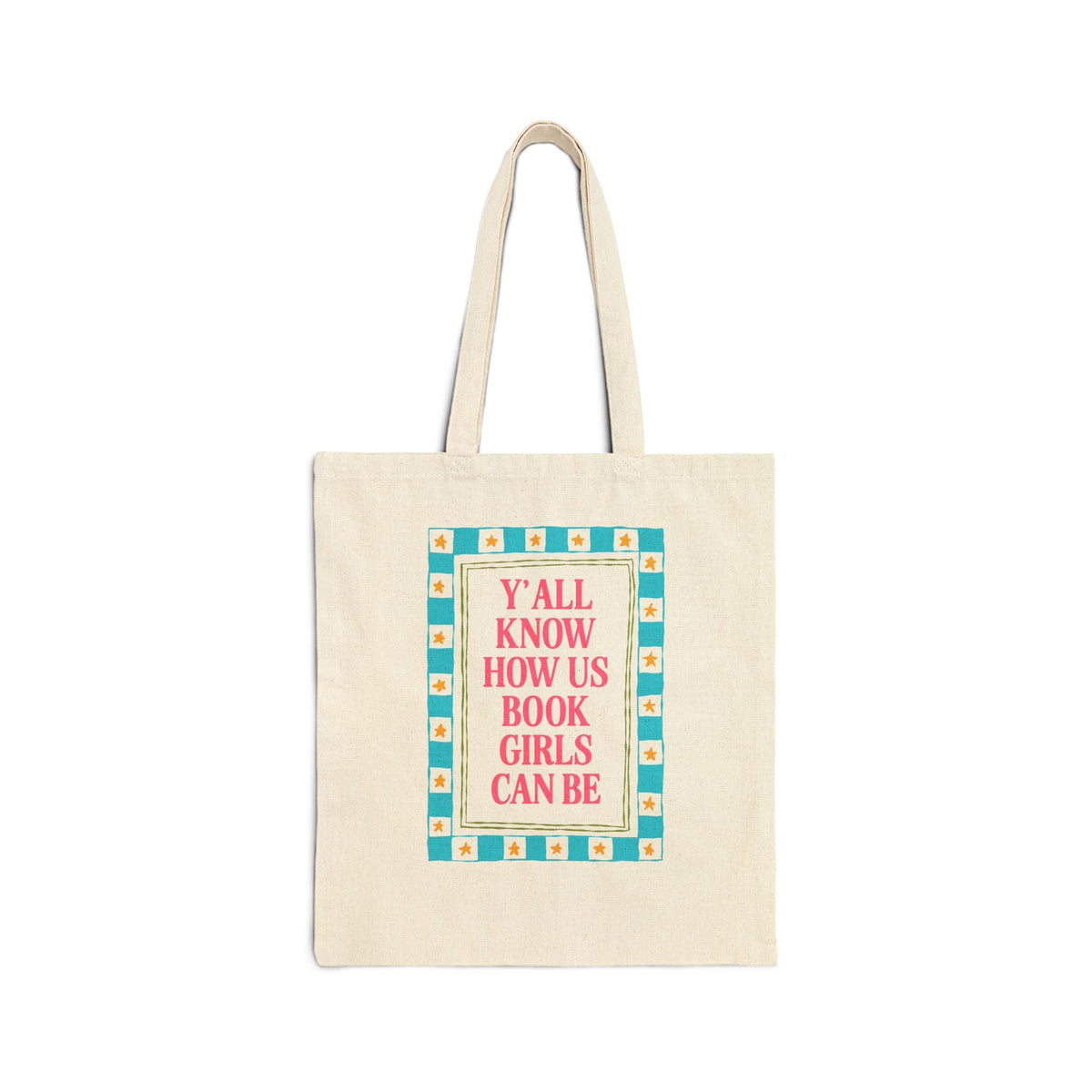 Cute Book Lover Tote Bag for Friend or Sister Who Loves Reading: Y'all Know How Us Book Girls Can Be Colorful Maximalist Bookworm Tote - Opal and June