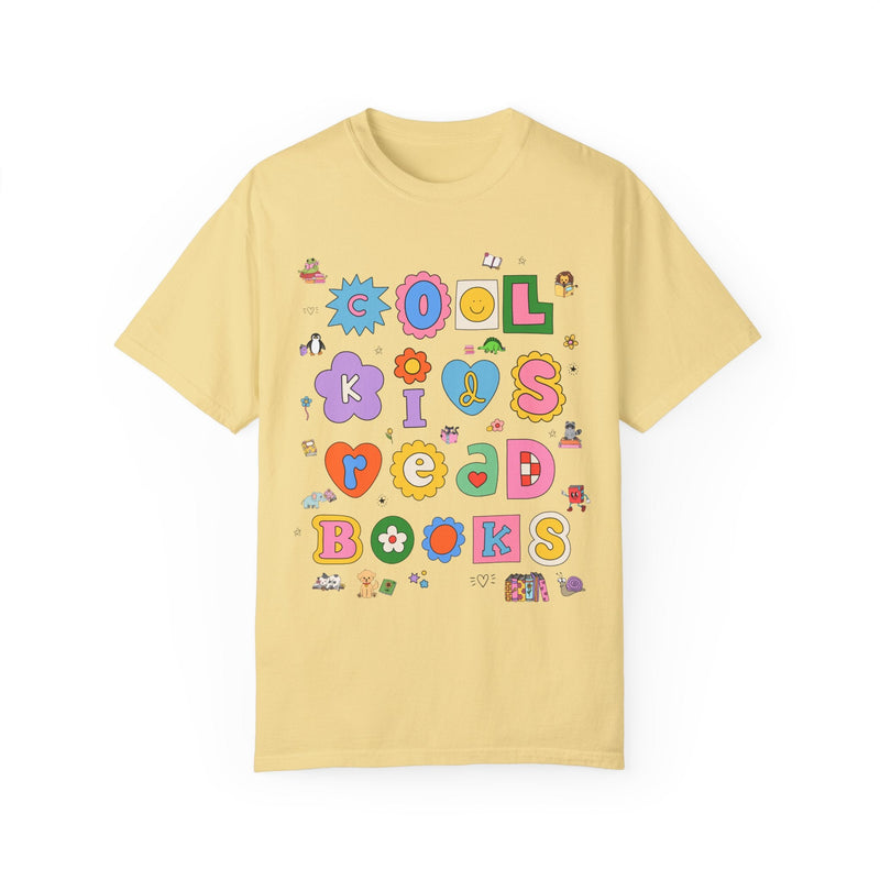 Cute Book Reading Teacher Tee Shirt for School Librarian or Elementary School Teacher, Adorable Y2K Aesthetic Shirt for Book Lover Bookworm - Opal and June