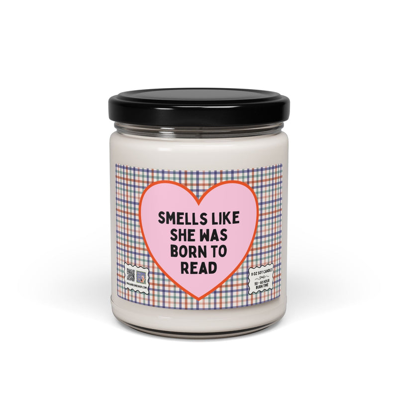 Cute Bookish Candle with 90s Aesthetic Plaid, Funny Bookworm Gift for Sister or Friend Who Loves to Read, 9 Oz Soy Candle for Librarian - Opal and June