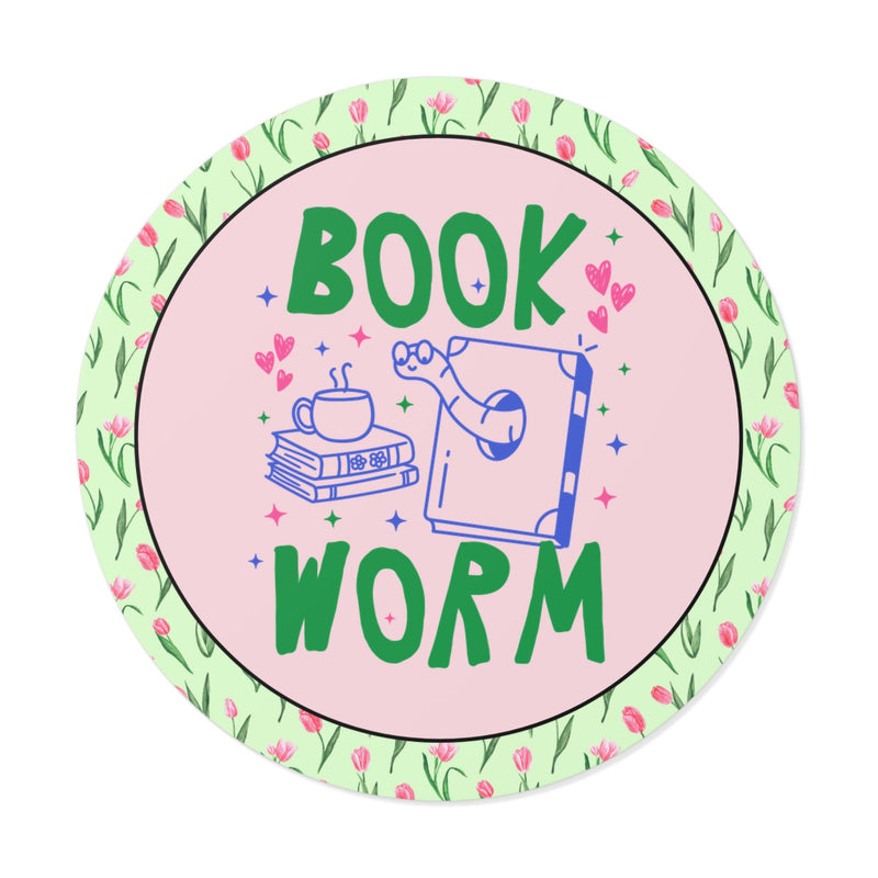 Cute Bookworm Sticker for Reading Teacher or School Librarian, Adorable Y2K 90s Aesthetic Book Lover Sticker with Flowers, Romance Reader - Opal and June