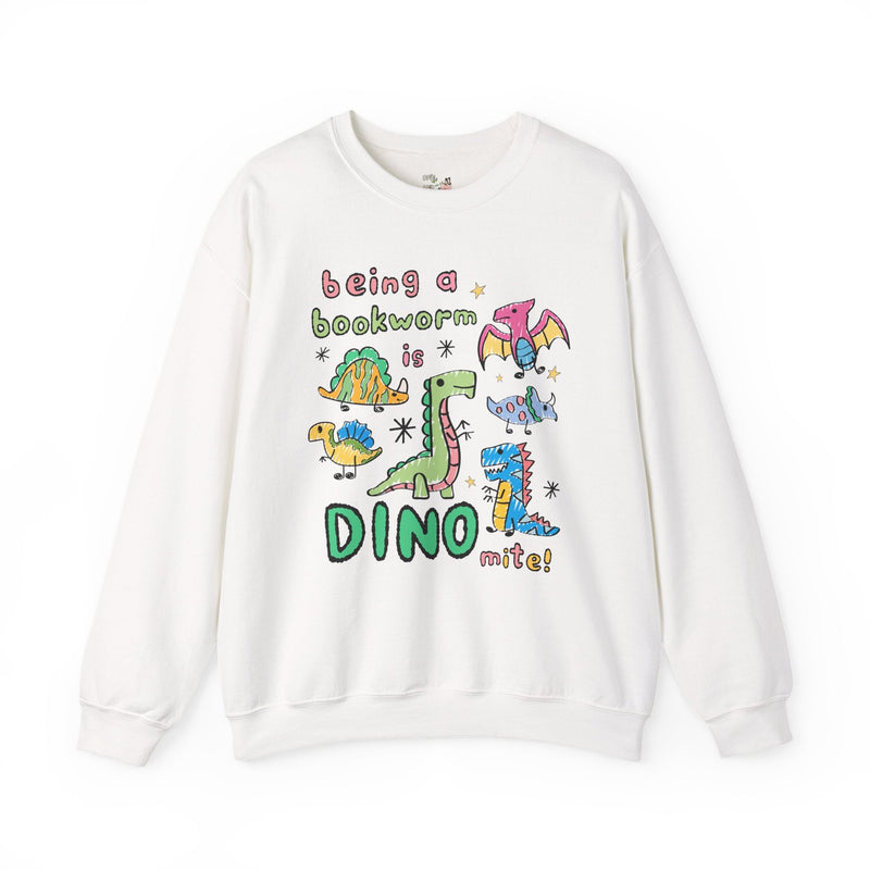 Cute Bookworm Sweatshirt, Adorable Doodle Dinosaurs, Funny Saying Librarian Gift, Reading Teacher, School Librarian Tee, Romance Reader Gift - Opal and June