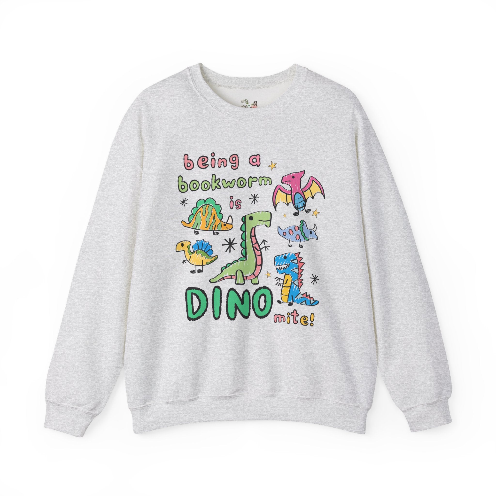 Cute Bookworm Sweatshirt, Adorable Doodle Dinosaurs, Funny Saying Librarian Gift, Reading Teacher, School Librarian Tee, Romance Reader Gift - Opal and June