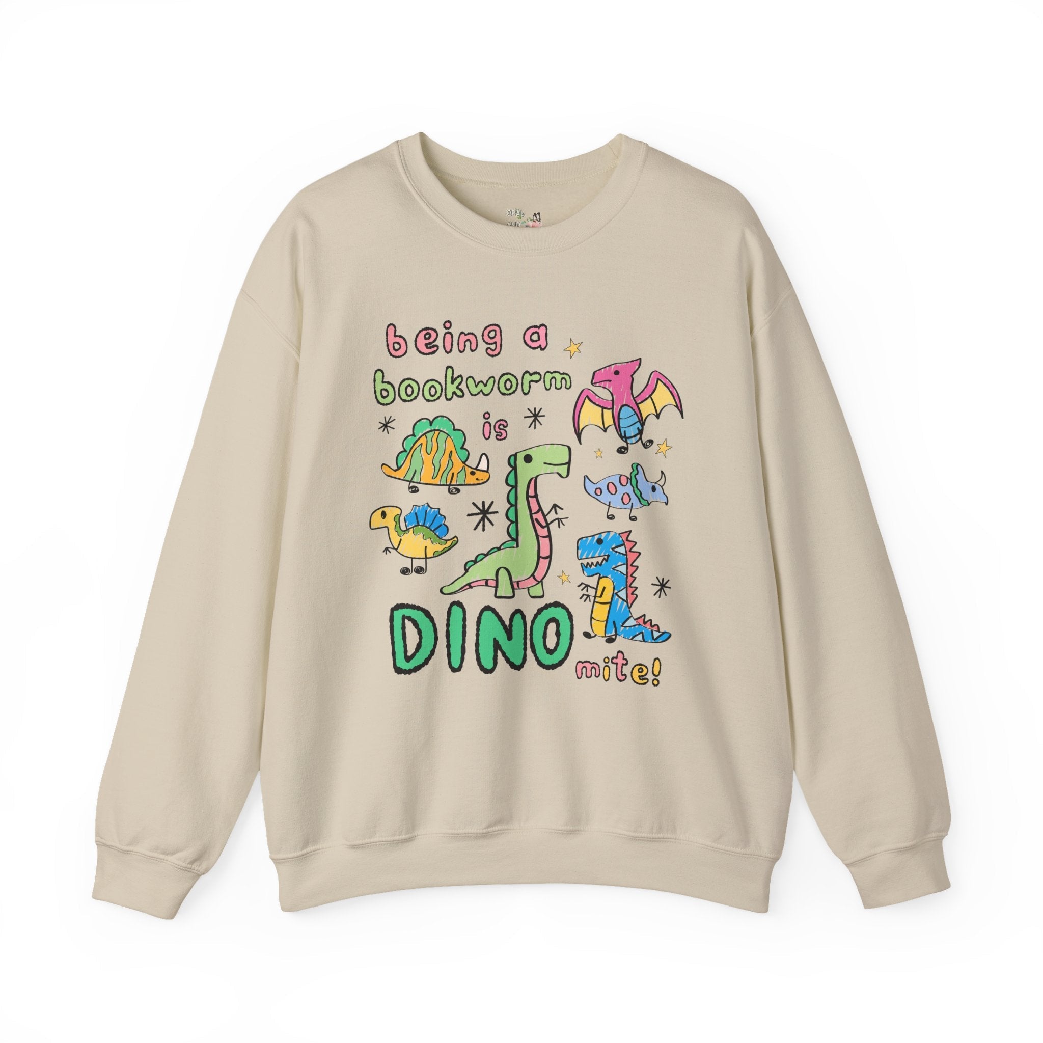 Cute Bookworm Sweatshirt, Adorable Doodle Dinosaurs, Funny Saying Librarian Gift, Reading Teacher, School Librarian Tee, Romance Reader Gift - Opal and June