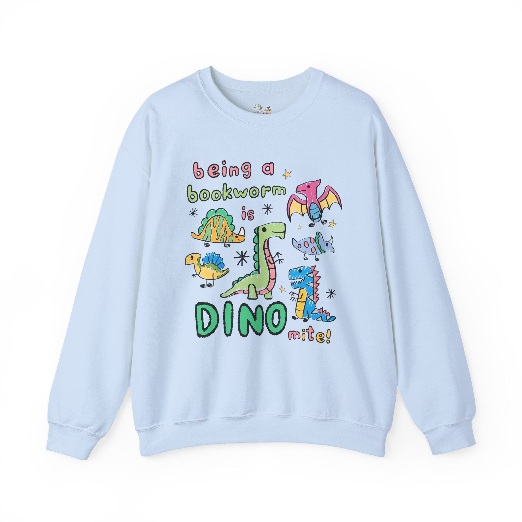 Cute Bookworm Sweatshirt, Adorable Doodle Dinosaurs, Funny Saying Librarian Gift, Reading Teacher, School Librarian Tee, Romance Reader Gift - Opal and June