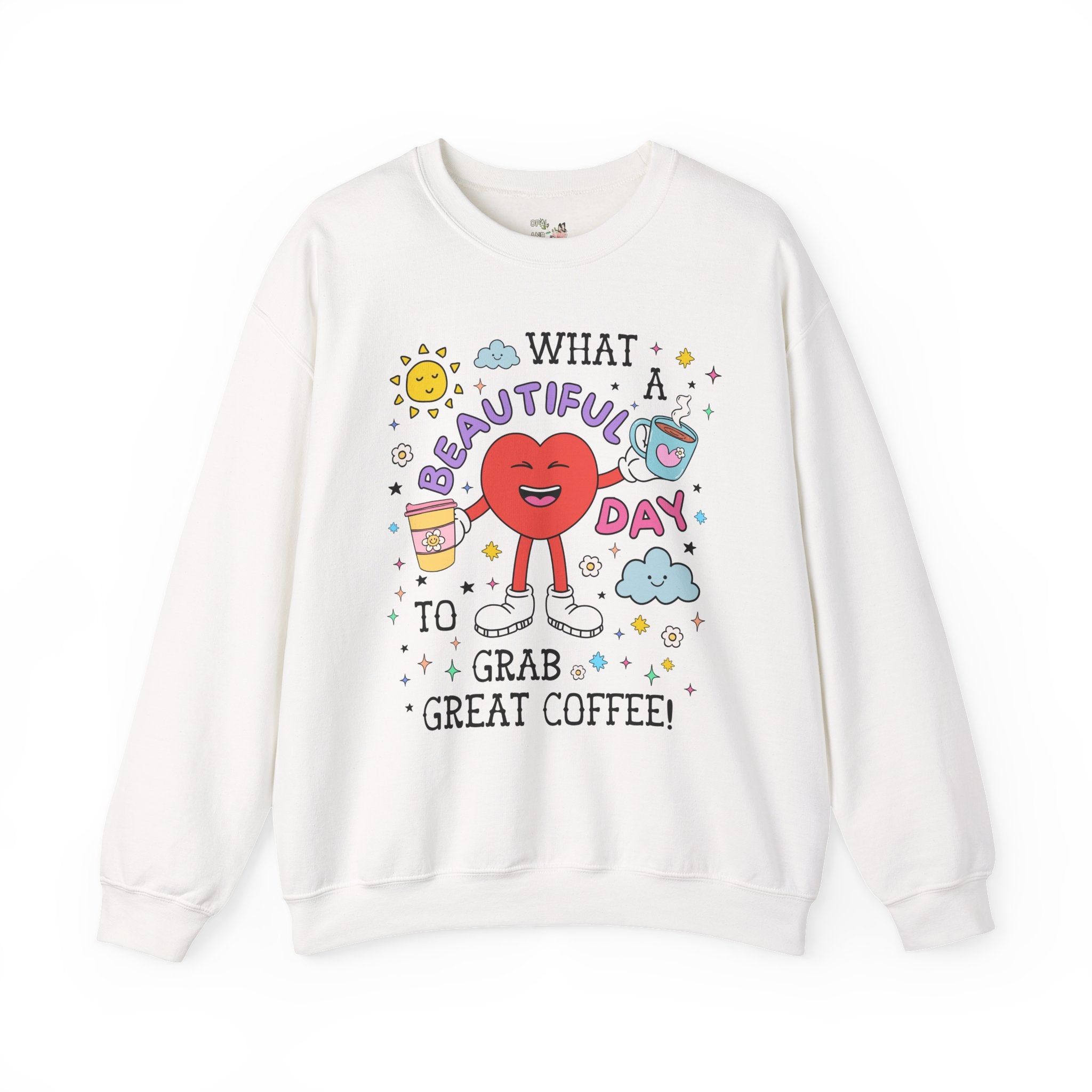 Cute Coffee Lover Sweatshirt for Mom Who Loves Coffee, Silly Retro Aesthetic Crewneck for Barista or Iced Coffee Lover, Funny Saying Shirt - Opal and June