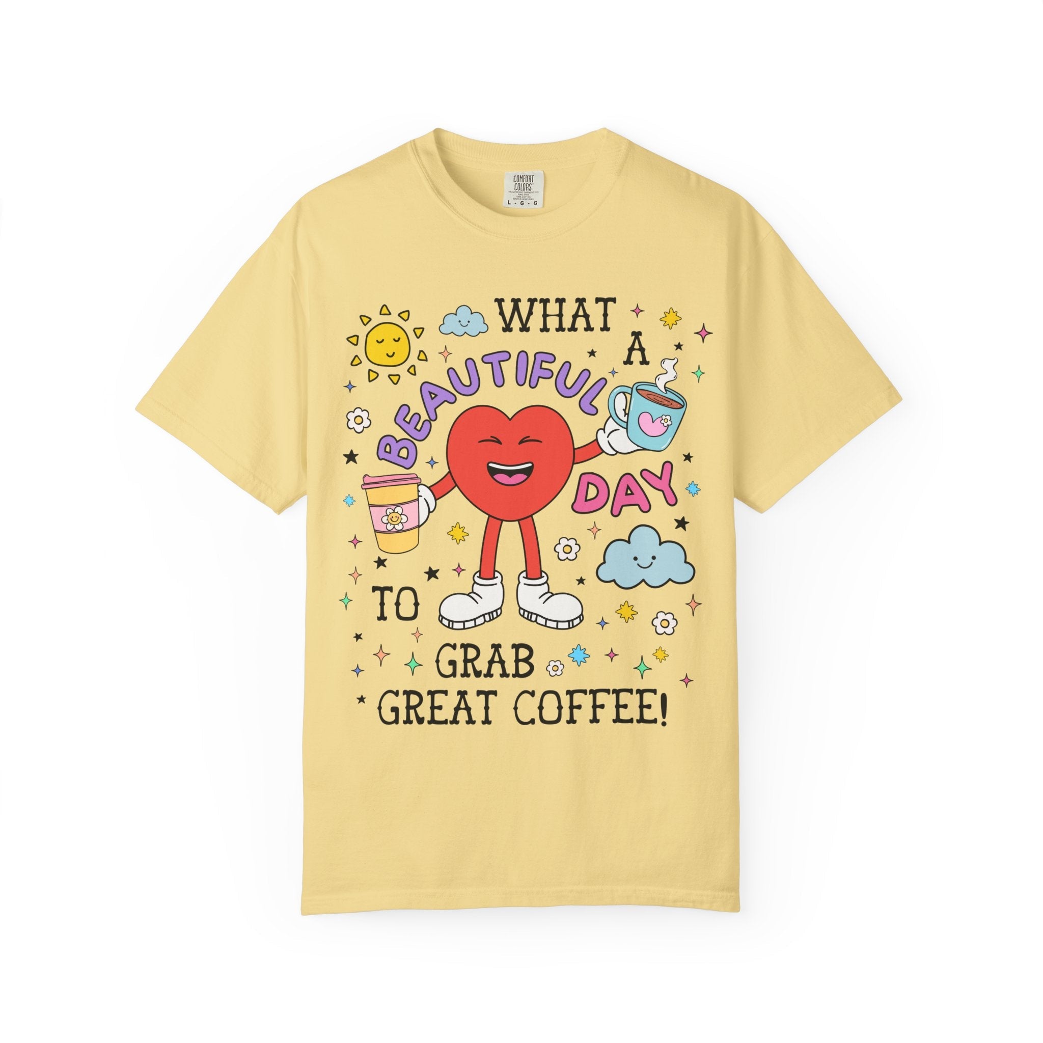 Cute Coffee Lover Tee Shirt for Mom Who Loves Coffee, Silly Retro Aesthetic T-Shirt for Barista or Iced Coffee Lover, Funny Saying Shirt - Opal and June