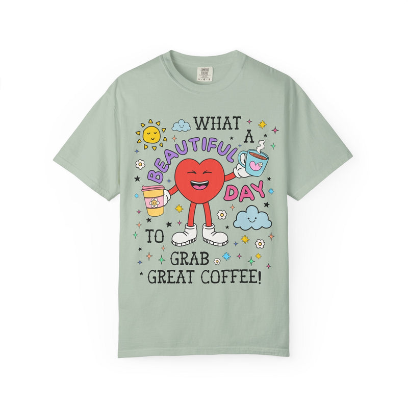 Cute Coffee Lover Tee Shirt for Mom Who Loves Coffee, Silly Retro Aesthetic T-Shirt for Barista or Iced Coffee Lover, Funny Saying Shirt - Opal and June