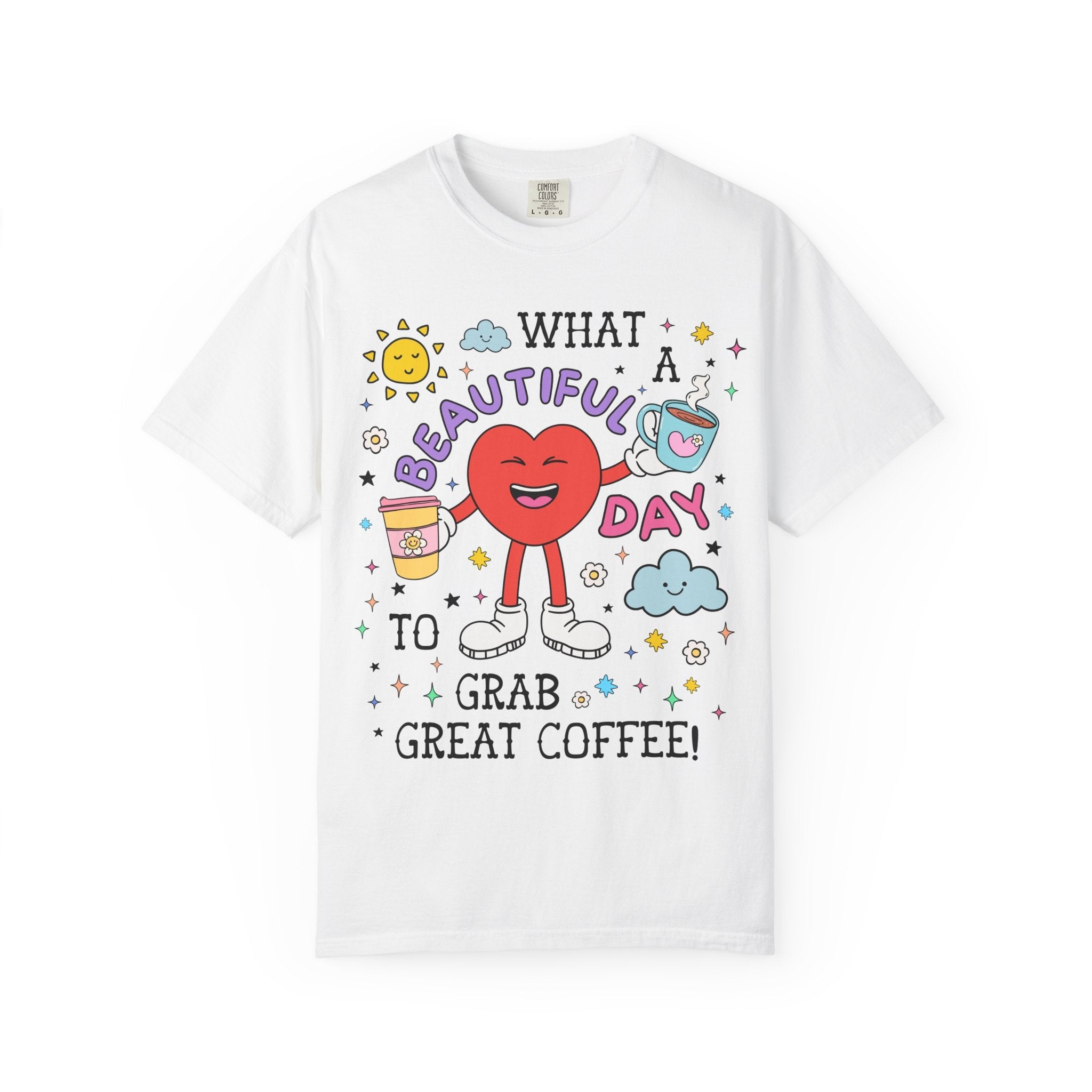 Cute Coffee Lover Tee Shirt for Mom Who Loves Coffee, Silly Retro Aesthetic T-Shirt for Barista or Iced Coffee Lover, Funny Saying Shirt - Opal and June