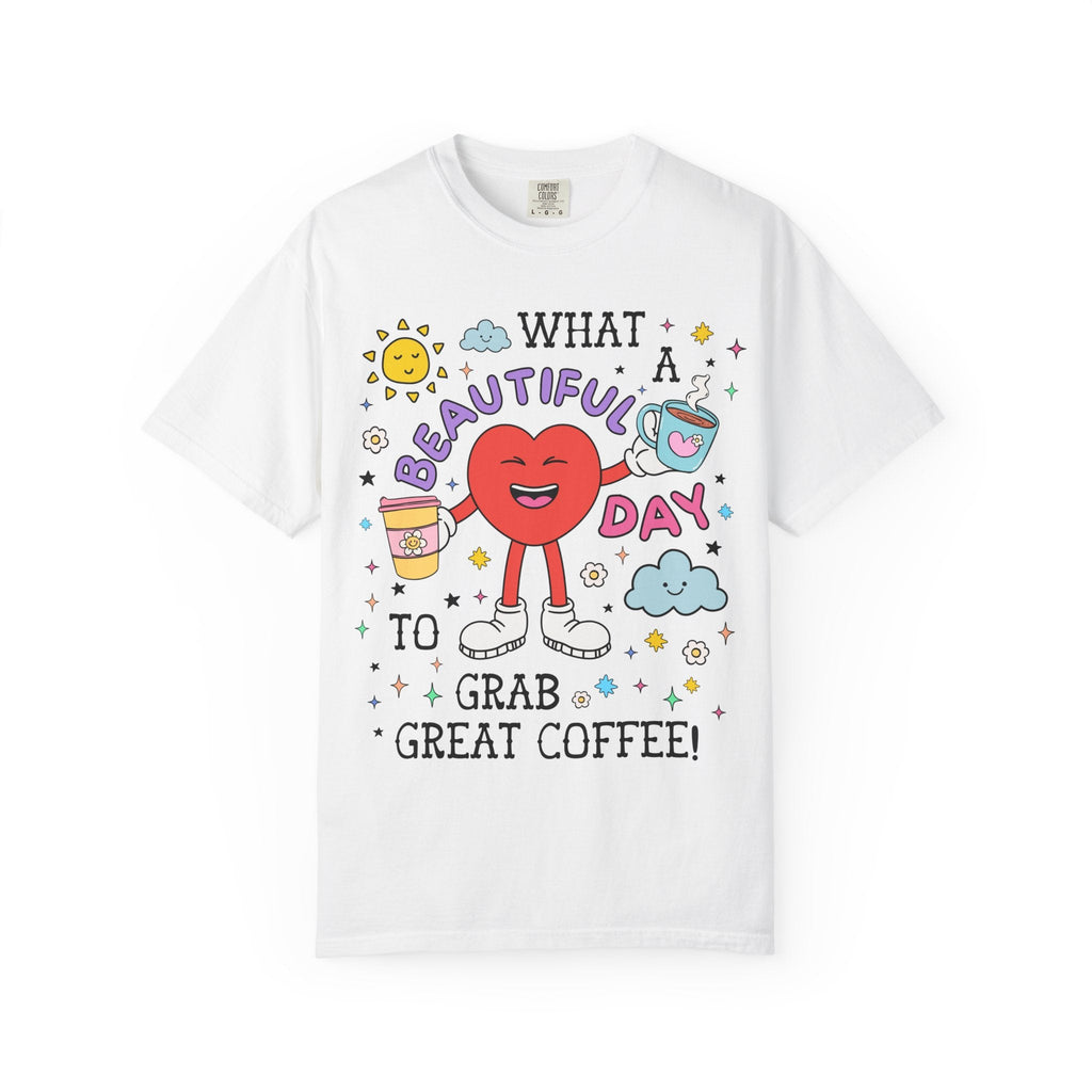 Cute Coffee Lover Tee Shirt for Mom Who Loves Coffee, Silly Retro Aesthetic T-Shirt for Barista or Iced Coffee Lover, Funny Saying Shirt - Opal and June