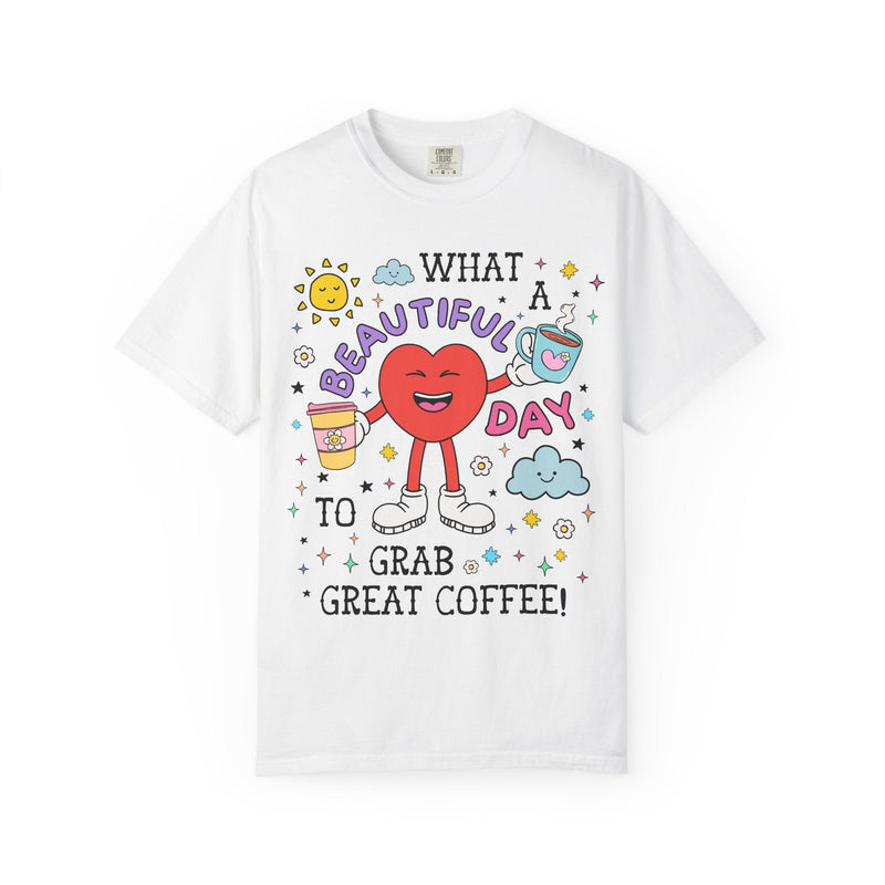 Cute Coffee Lover Tee Shirt for Mom Who Loves Coffee, Silly Retro Aesthetic T-Shirt for Barista or Iced Coffee Lover, Funny Saying Shirt - Opal and June
