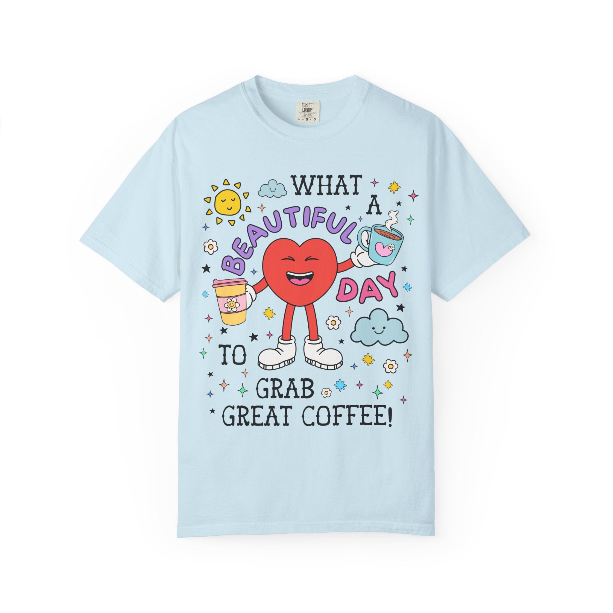 Cute Coffee Lover Tee Shirt for Mom Who Loves Coffee, Silly Retro Aesthetic T-Shirt for Barista or Iced Coffee Lover, Funny Saying Shirt - Opal and June