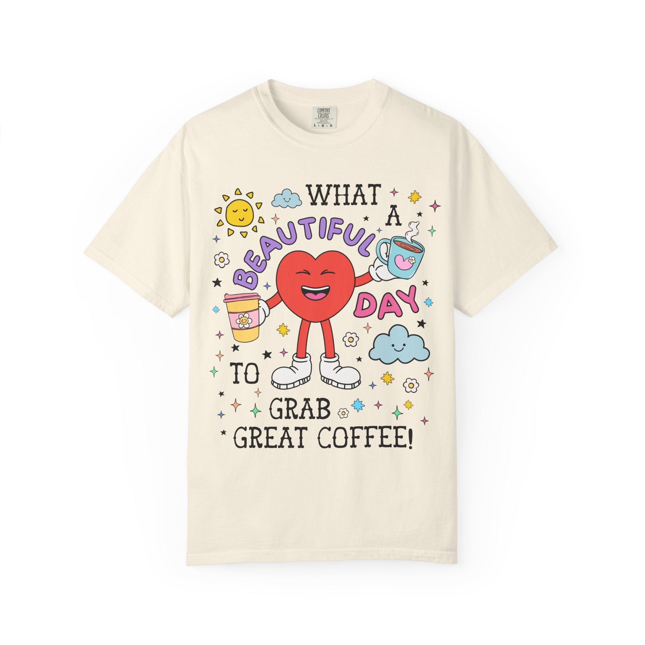 Cute Coffee Lover Tee Shirt for Mom Who Loves Coffee, Silly Retro Aesthetic T-Shirt for Barista or Iced Coffee Lover, Funny Saying Shirt - Opal and June