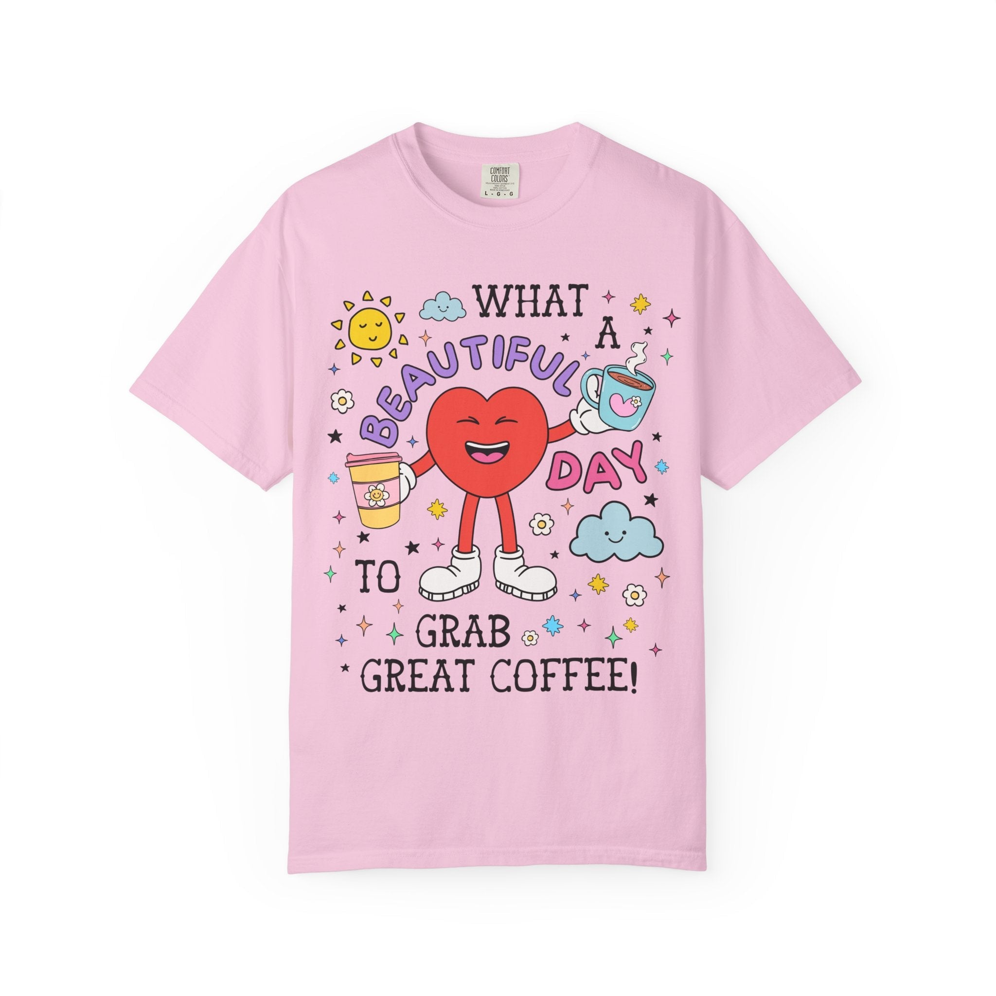 Cute Coffee Lover Tee Shirt for Mom Who Loves Coffee, Silly Retro Aesthetic T-Shirt for Barista or Iced Coffee Lover, Funny Saying Shirt - Opal and June