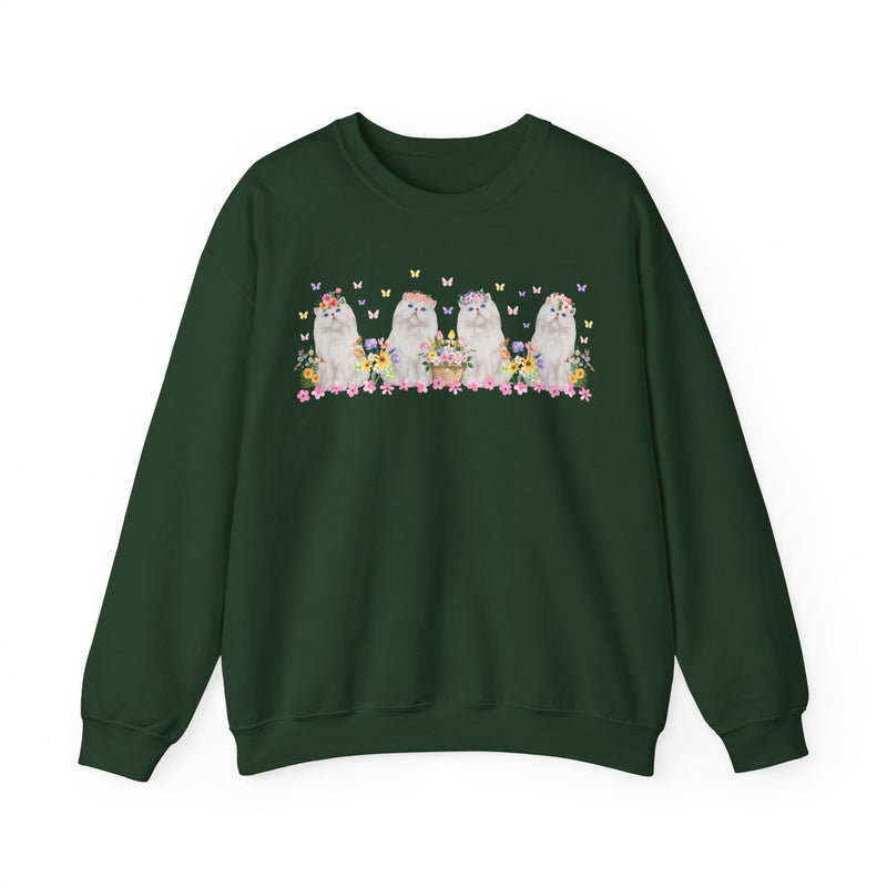 Cute Cottagecore Cat Sweatshirt for Cat Mom: Silly Coquette Grandma Aesthetic Shirt, Cat Lover, 90s Throwback Shirt with Boho Butterflies - Opal and June