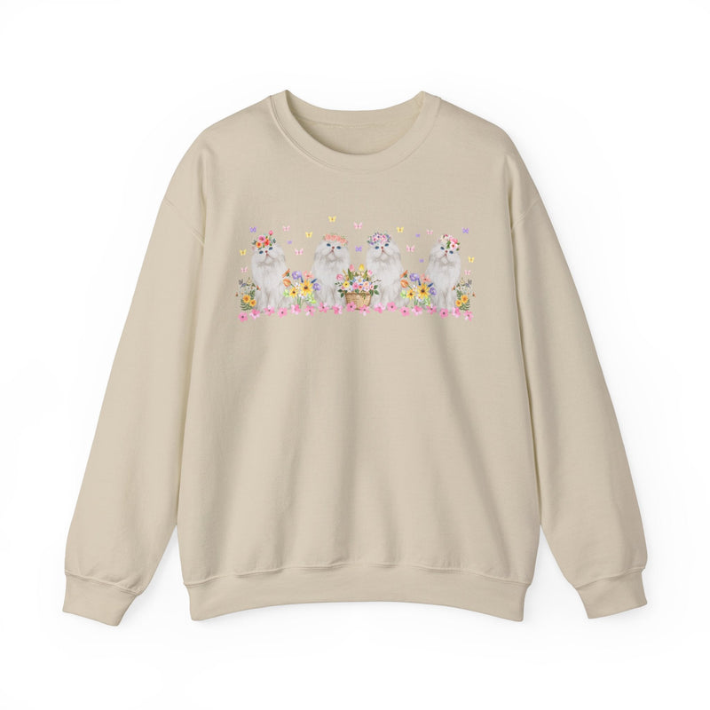 Cute Cottagecore Cat Sweatshirt for Cat Mom: Silly Coquette Grandma Aesthetic Shirt, Cat Lover, 90s Throwback Shirt with Boho Butterflies - Opal and June