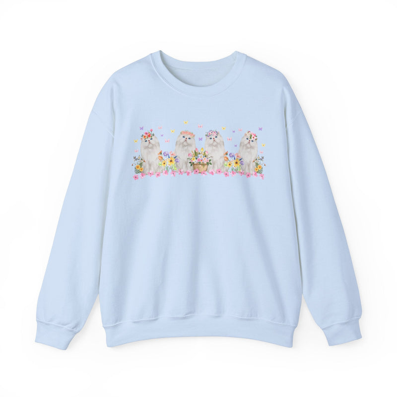 Cute Cottagecore Cat Sweatshirt for Cat Mom: Silly Coquette Grandma Aesthetic Shirt, Cat Lover, 90s Throwback Shirt with Boho Butterflies - Opal and June