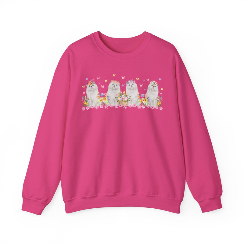 Cute Cottagecore Cat Sweatshirt for Cat Mom: Silly Coquette Grandma Aesthetic Shirt, Cat Lover, 90s Throwback Shirt with Boho Butterflies - Opal and June