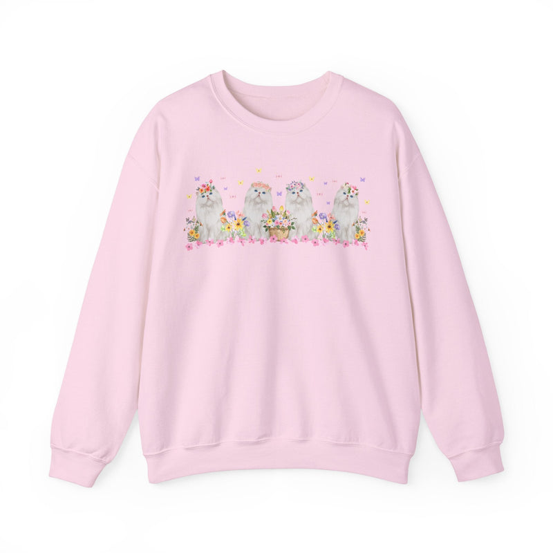 Cute Cottagecore Cat Sweatshirt for Cat Mom: Silly Coquette Grandma Aesthetic Shirt, Cat Lover, 90s Throwback Shirt with Boho Butterflies - Opal and June