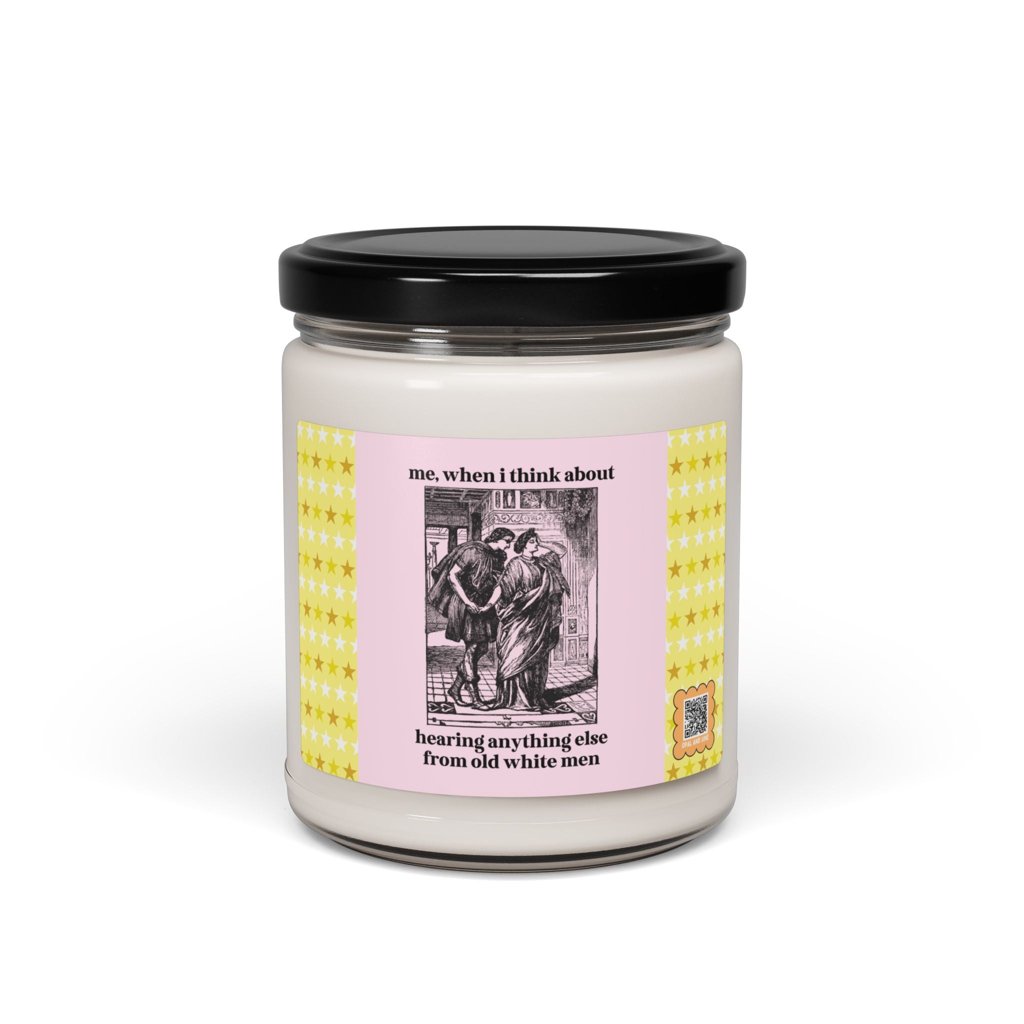 Cute Feminist Gift for Historian, Equal Rights Funny Saying Womens Rights Candle, Vintage Aesthetic, Heard Enough From Old White Men Present - Opal and June